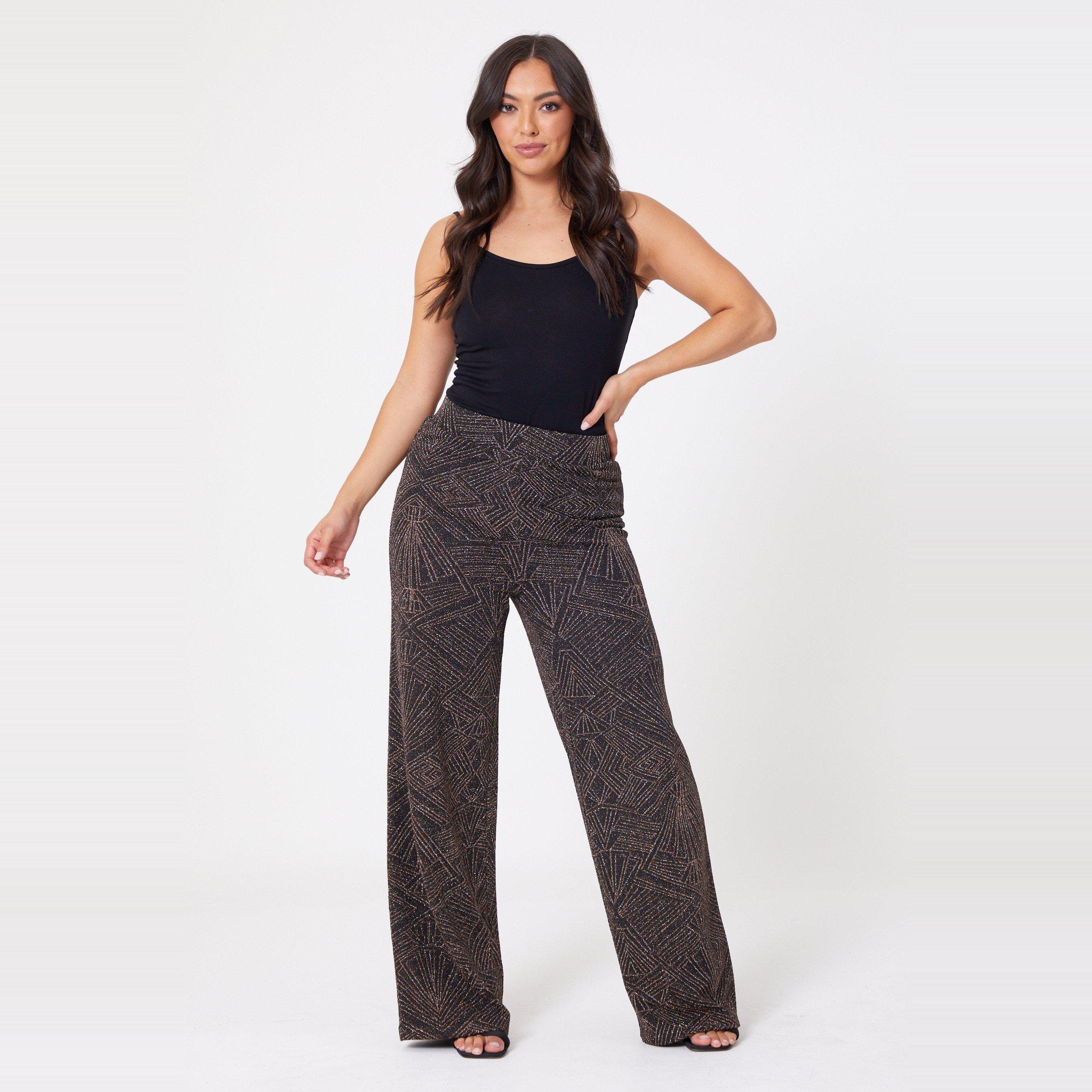Gold/ Silver - Be You - Lurex Straight Leg Trouser - 3