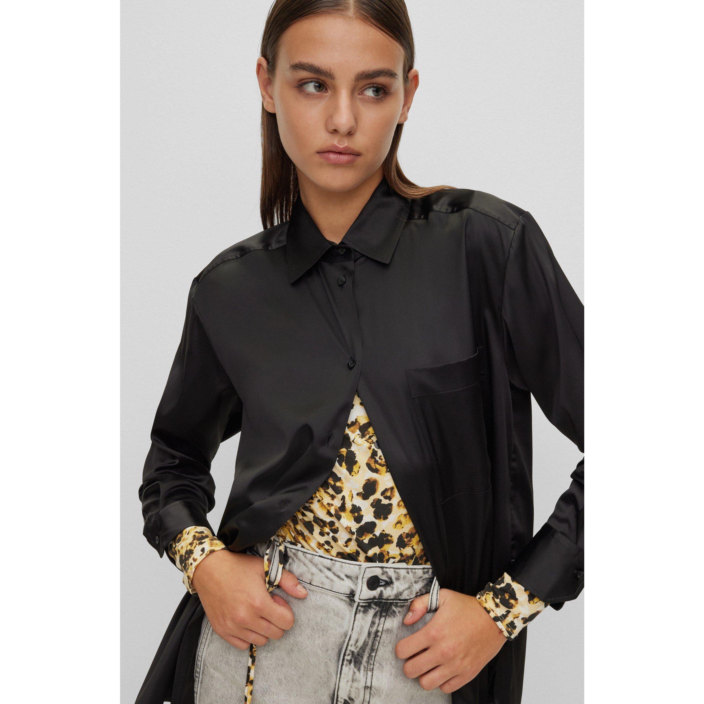 Black - Hugo - Women's Elodina Long-Sleeve Blouse - 4
