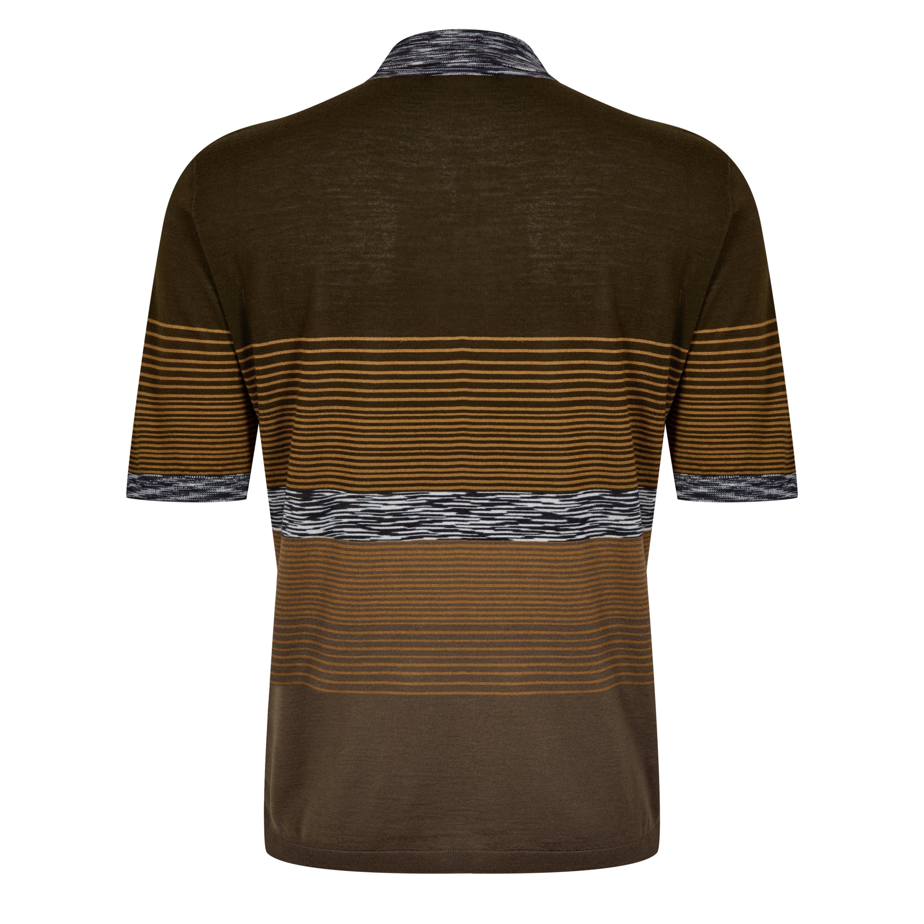 Petrol/Lilac - Missoni - Men's Striped Short-Sleeve Polo Shirt - 2