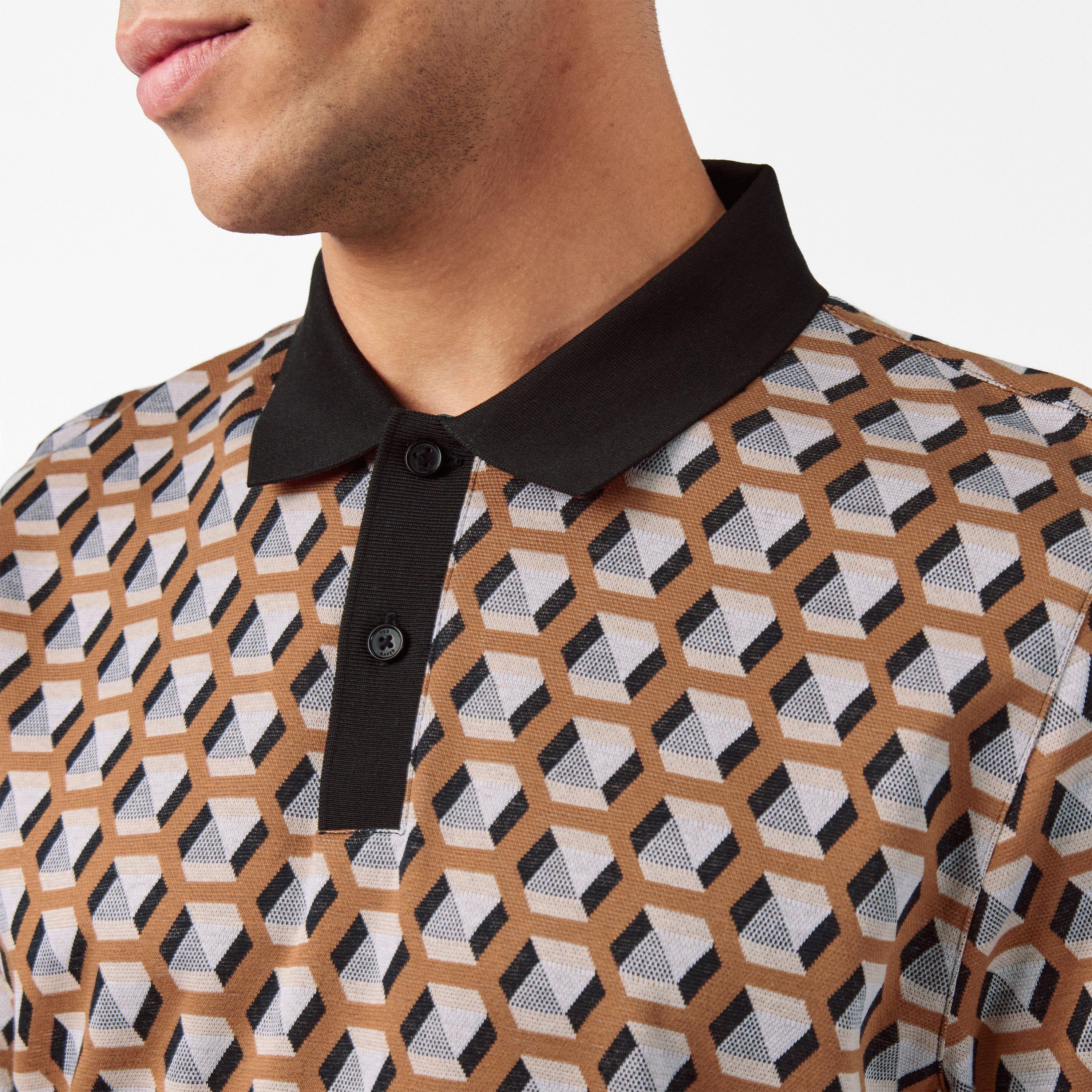 Bruin - Ted Baker - Jacquard Short-Sleeve Polo Shirt - 5