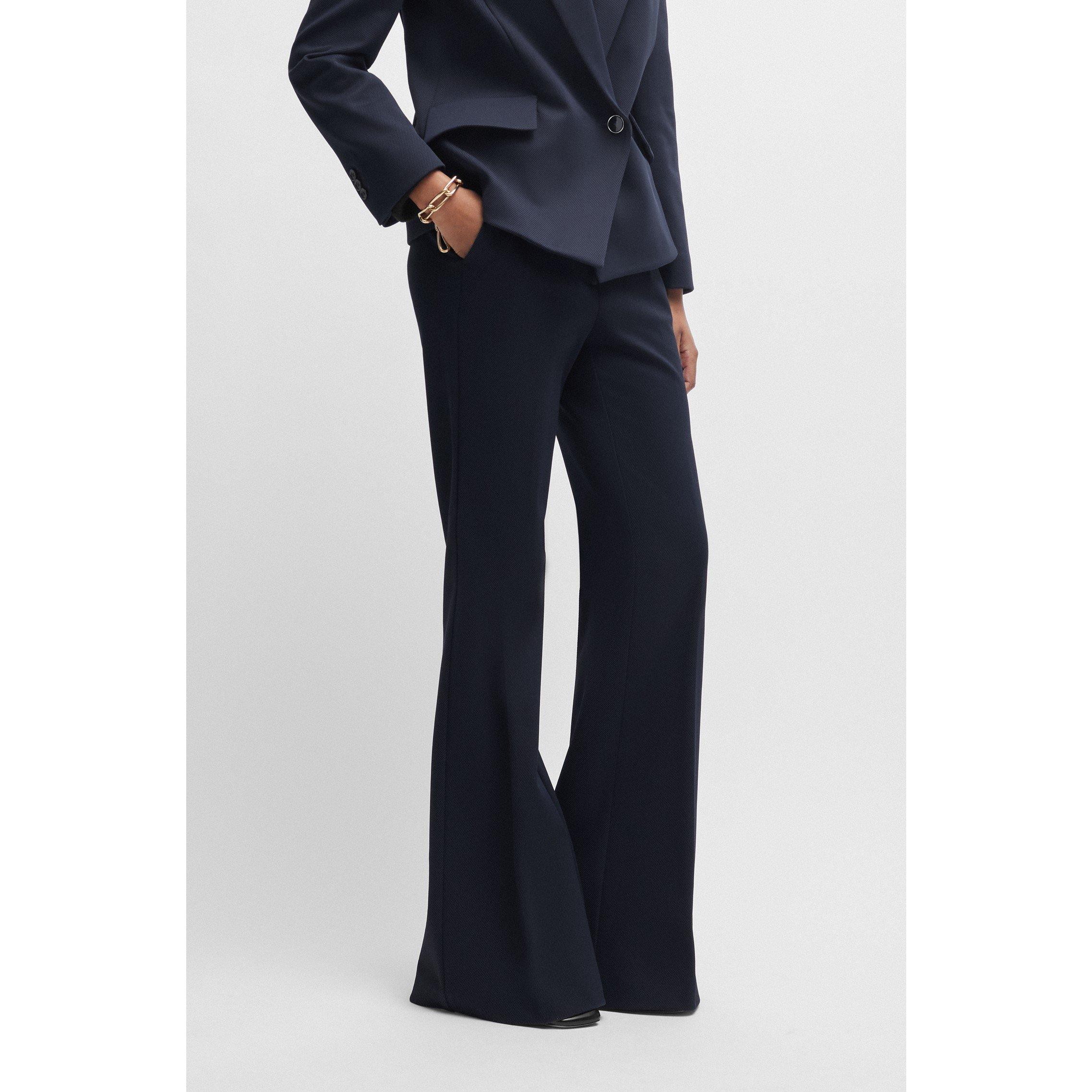 Dark Blue - Boss - Women's Telessa Straight Trousers - 4