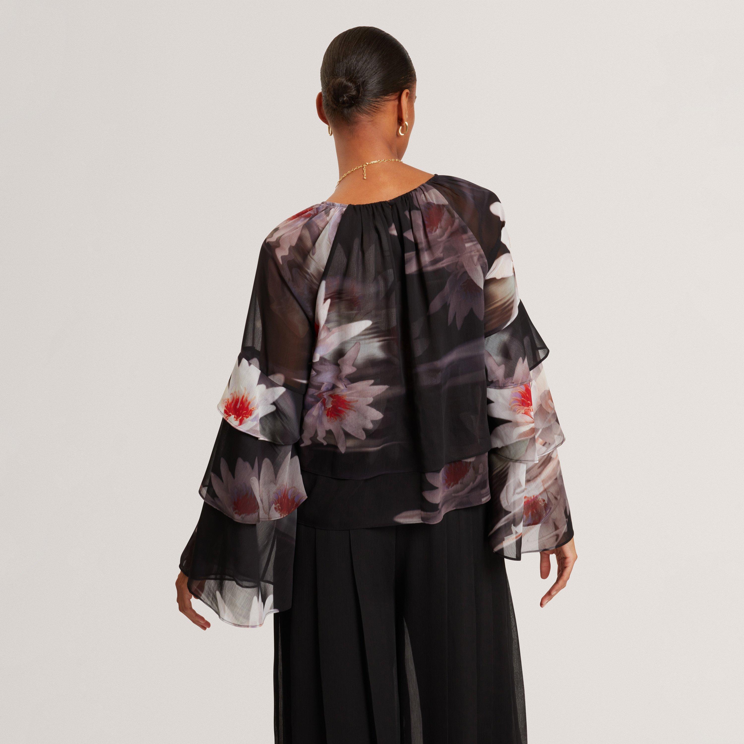 Black - Ted Baker - Ted VNk LS RuffleTop Ld62 - 3