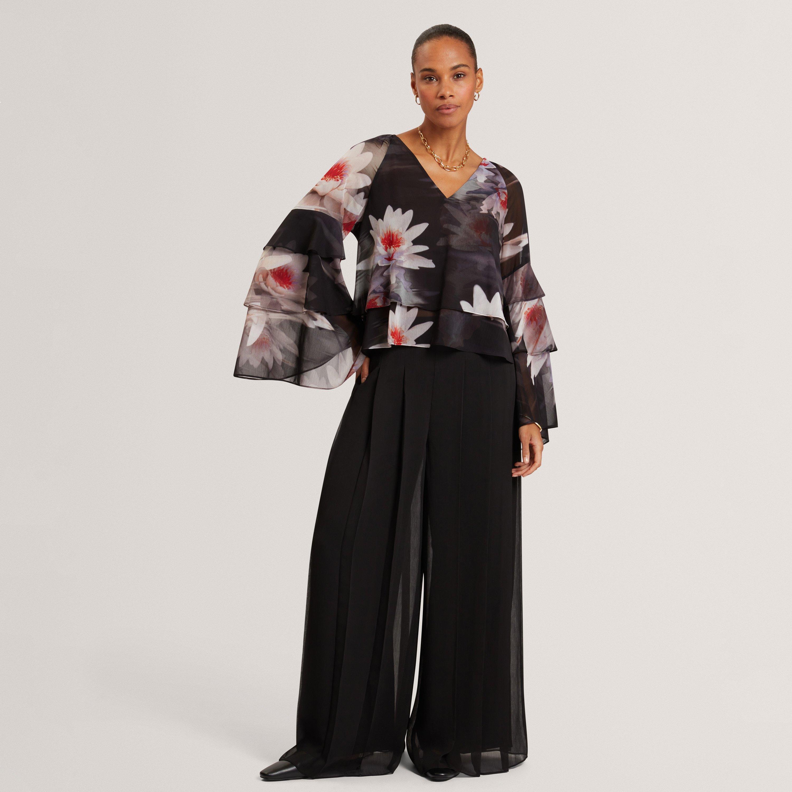 Black - Ted Baker - Ted VNk LS RuffleTop Ld62 - 5