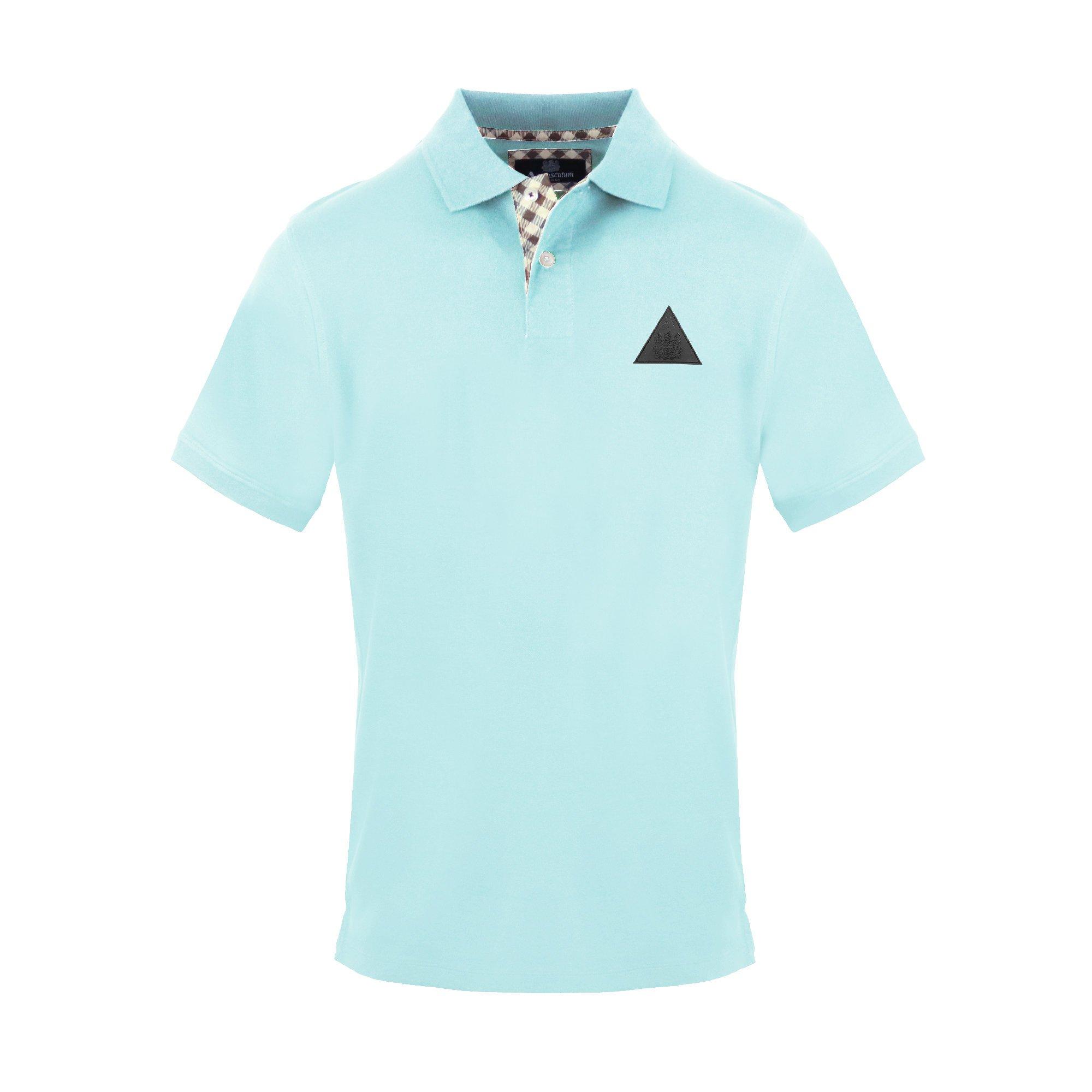 Aquascutum Men's Polo Short Sleeve Polo Shirt - Skyblue - Medium