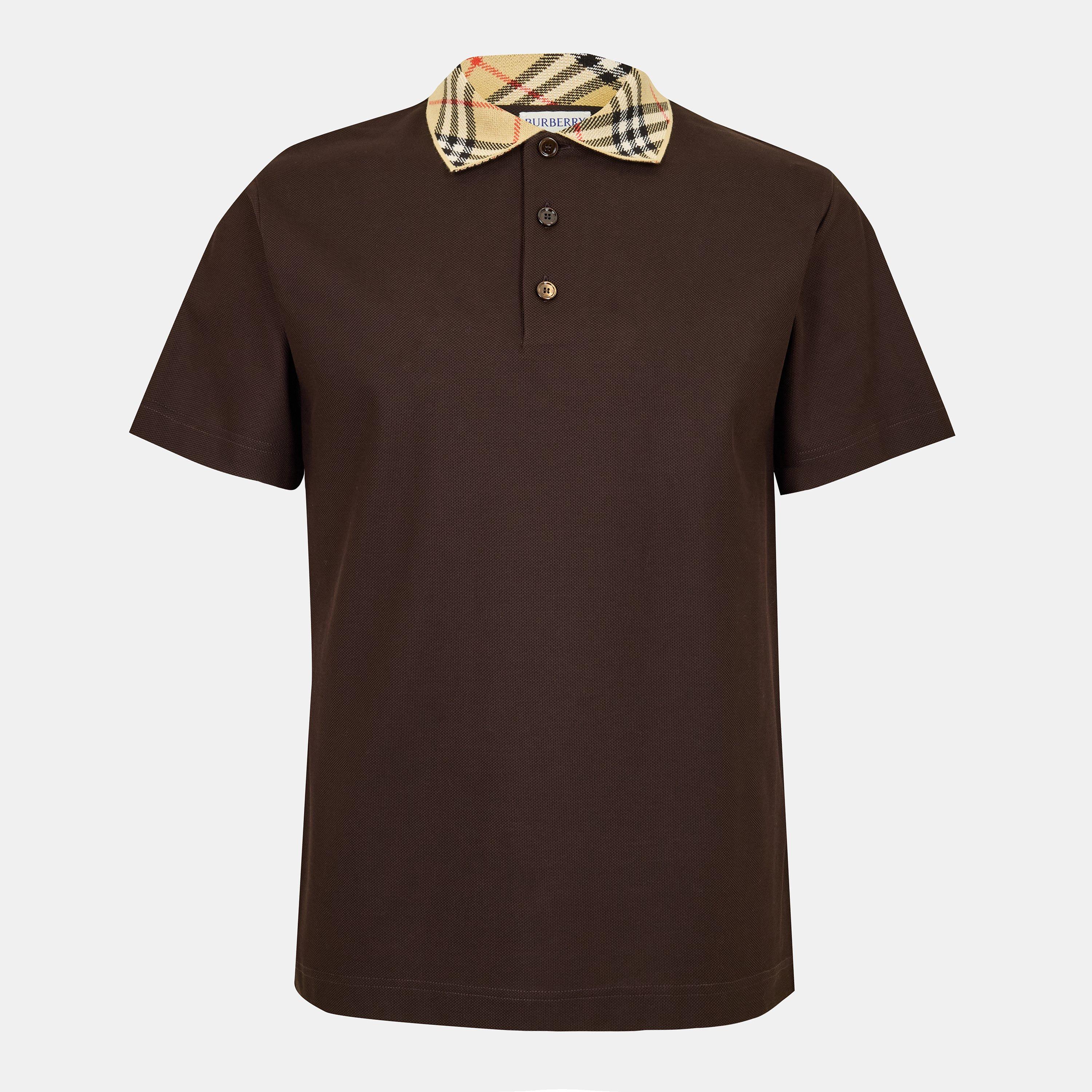 Clove Brown - Burberry - Men's Short Sleeve Polo Shirt - 1