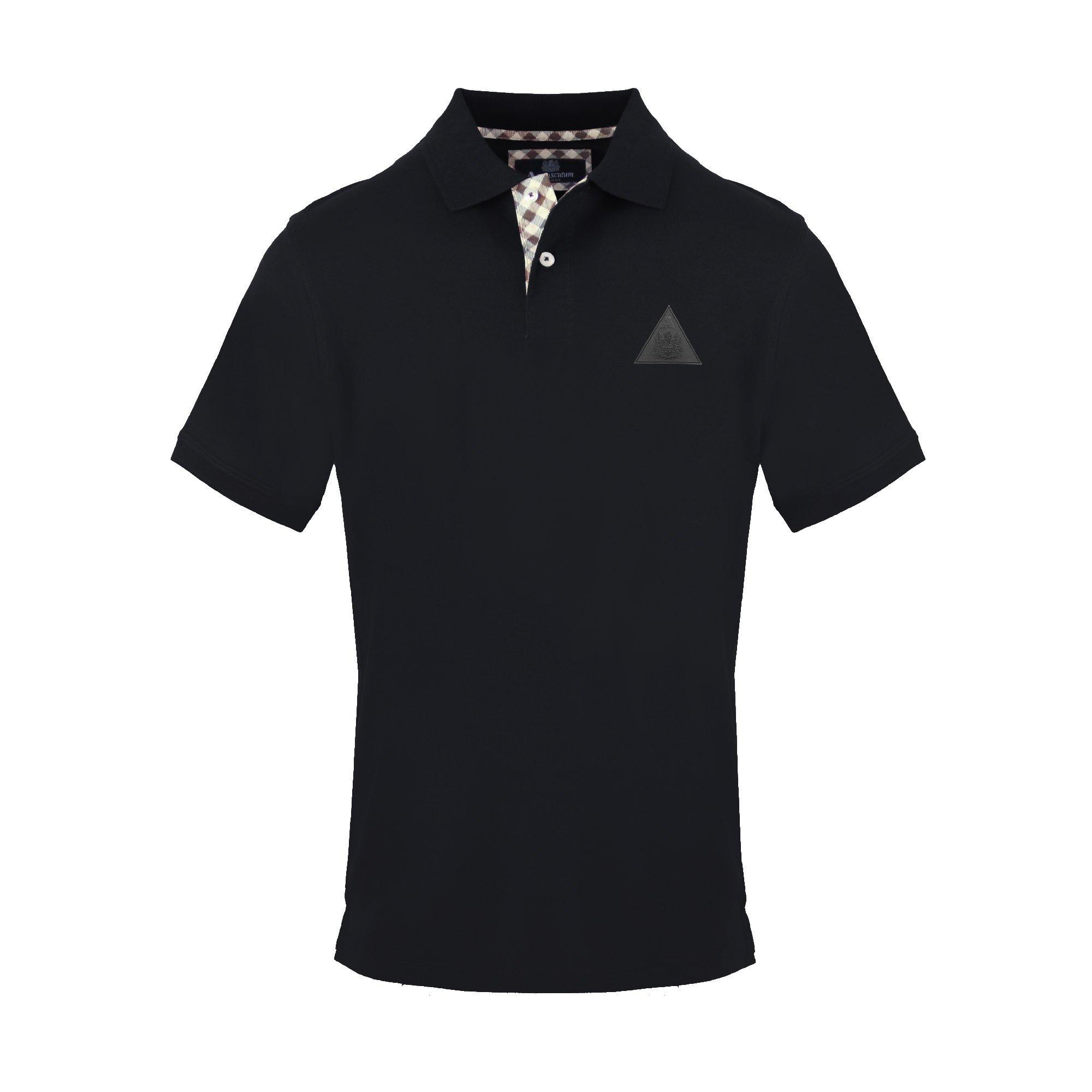 Aquascutum Men's Polo Short Sleeve Polo Shirt - Black - Large