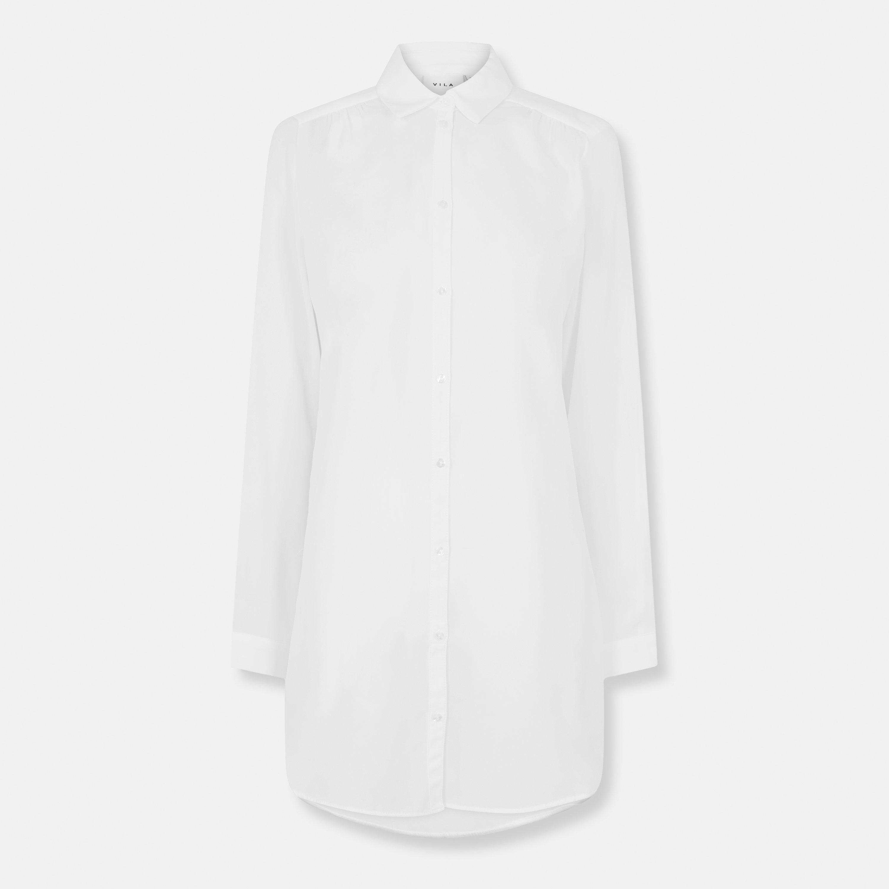 Vila Women's Vilcy Long-Sleeve Blouse - Snow White - 34 (XS)