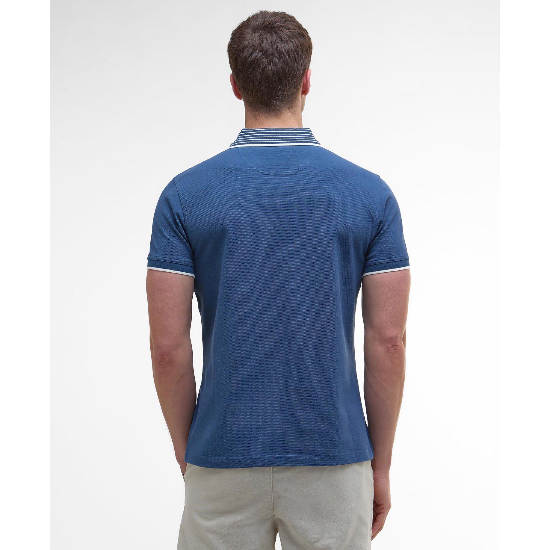 Dark Denim NY38 - Barbour - Men's Denwick Short Sleeve Tailored Fit Polo Shirt - 2