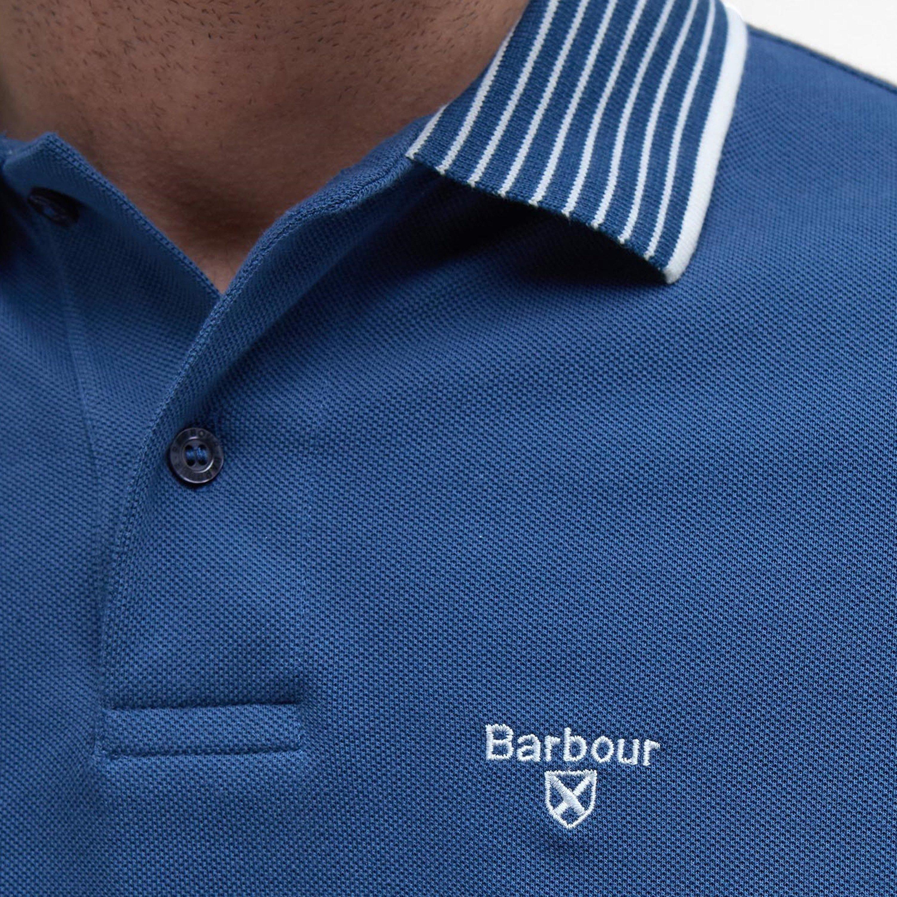 Dark Denim NY38 - Barbour - Men's Denwick Short Sleeve Tailored Fit Polo Shirt - 5