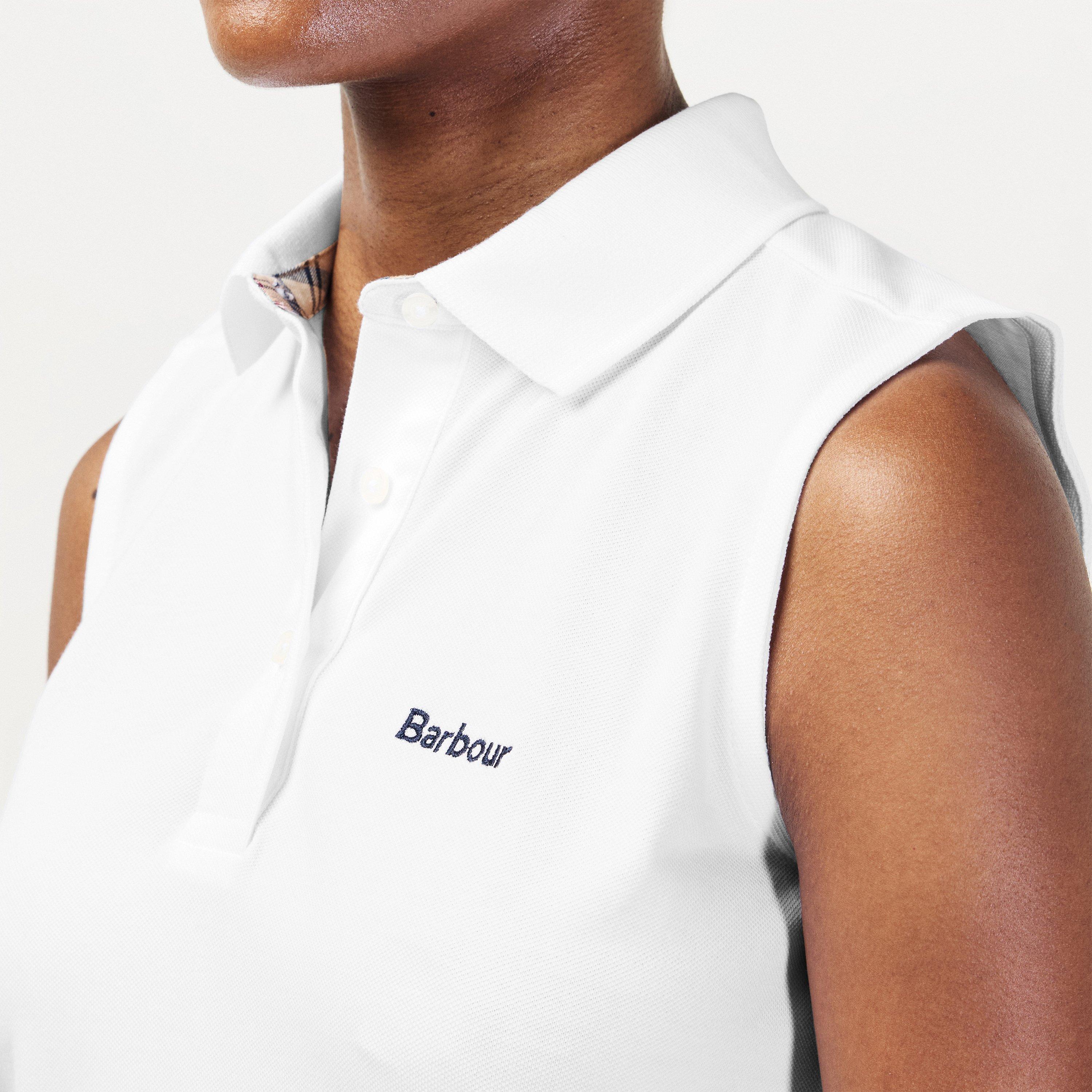 White - Barbour - Bowford Sleeveless Polo Shirt - 5