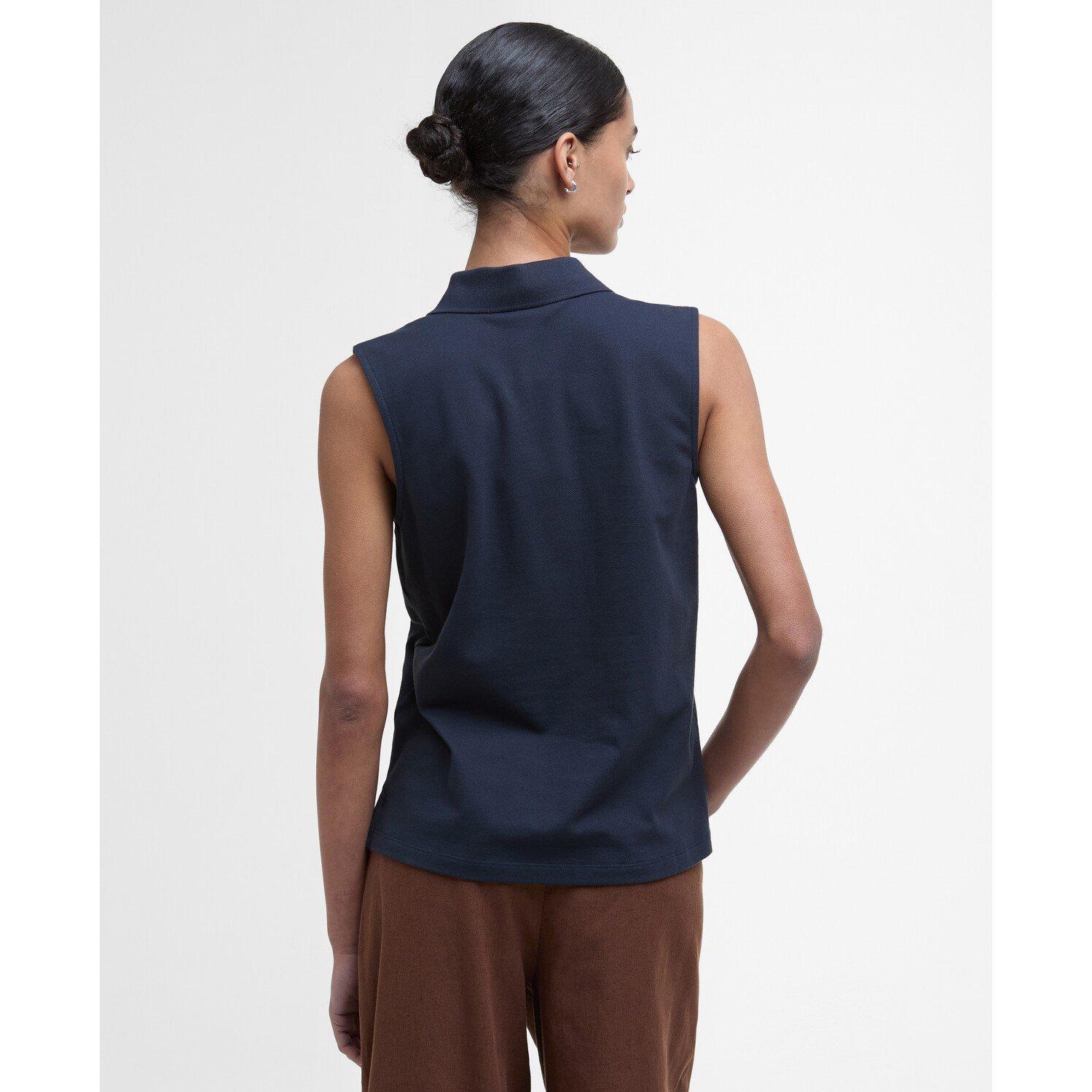 Navy - Barbour - Bowford Sleeveless Polo Shirt - 3