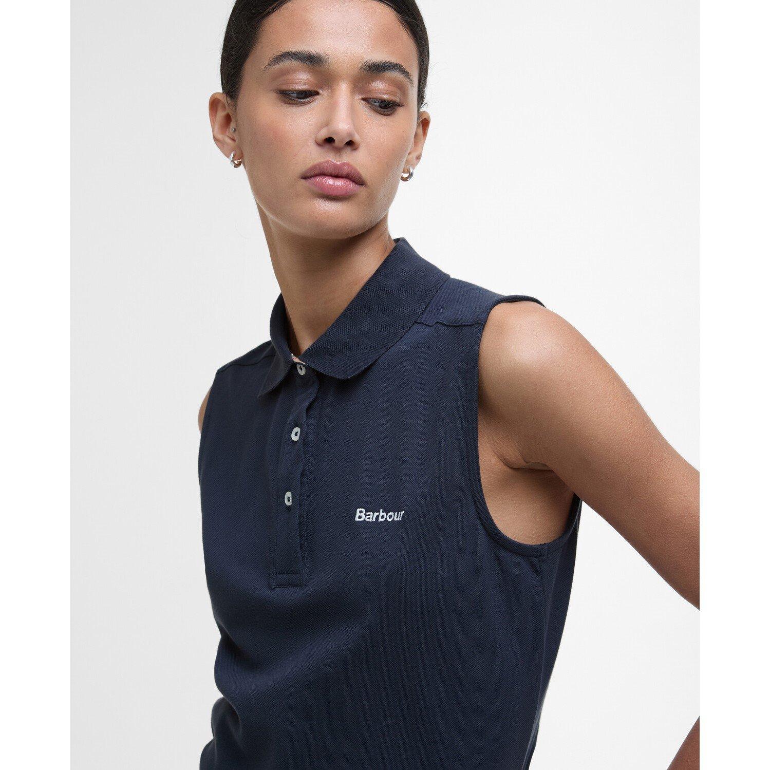Navy - Barbour - Bowford Sleeveless Polo Shirt - 4