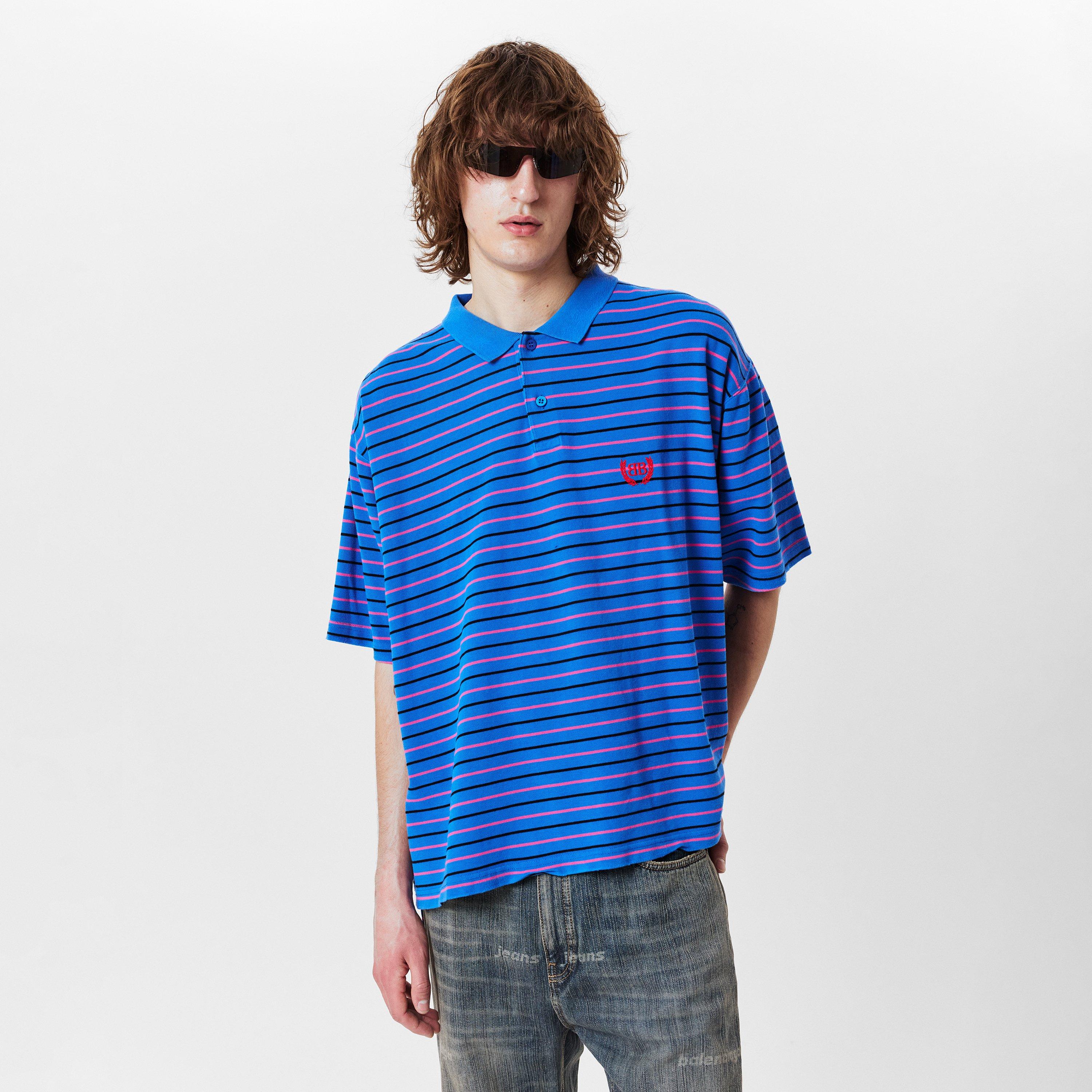 Blue/Pink - Balenciaga - Men's Regular Short-Sleeve Polo Shirt - 3