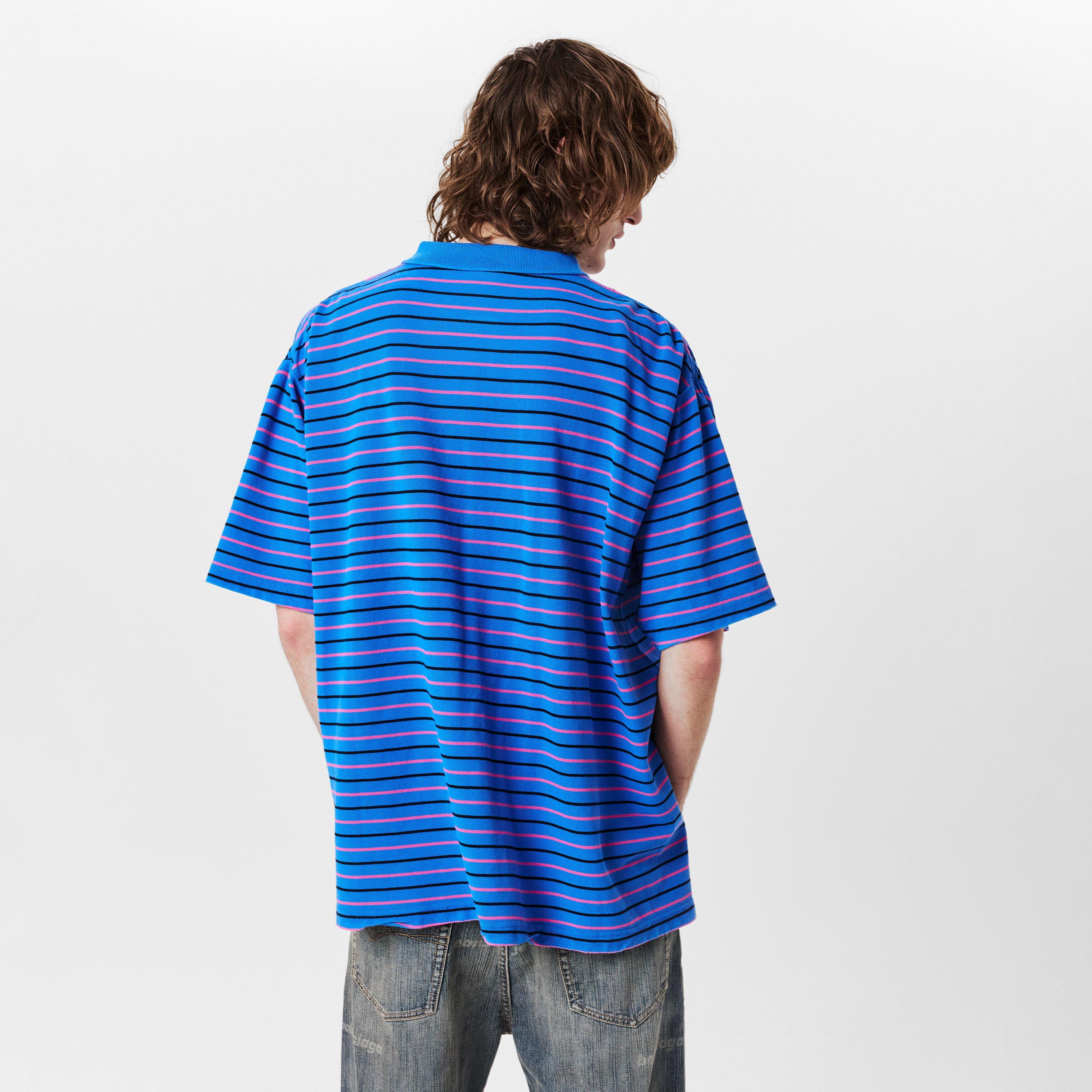 Blue/Pink - Balenciaga - Men's Regular Short-Sleeve Polo Shirt - 4