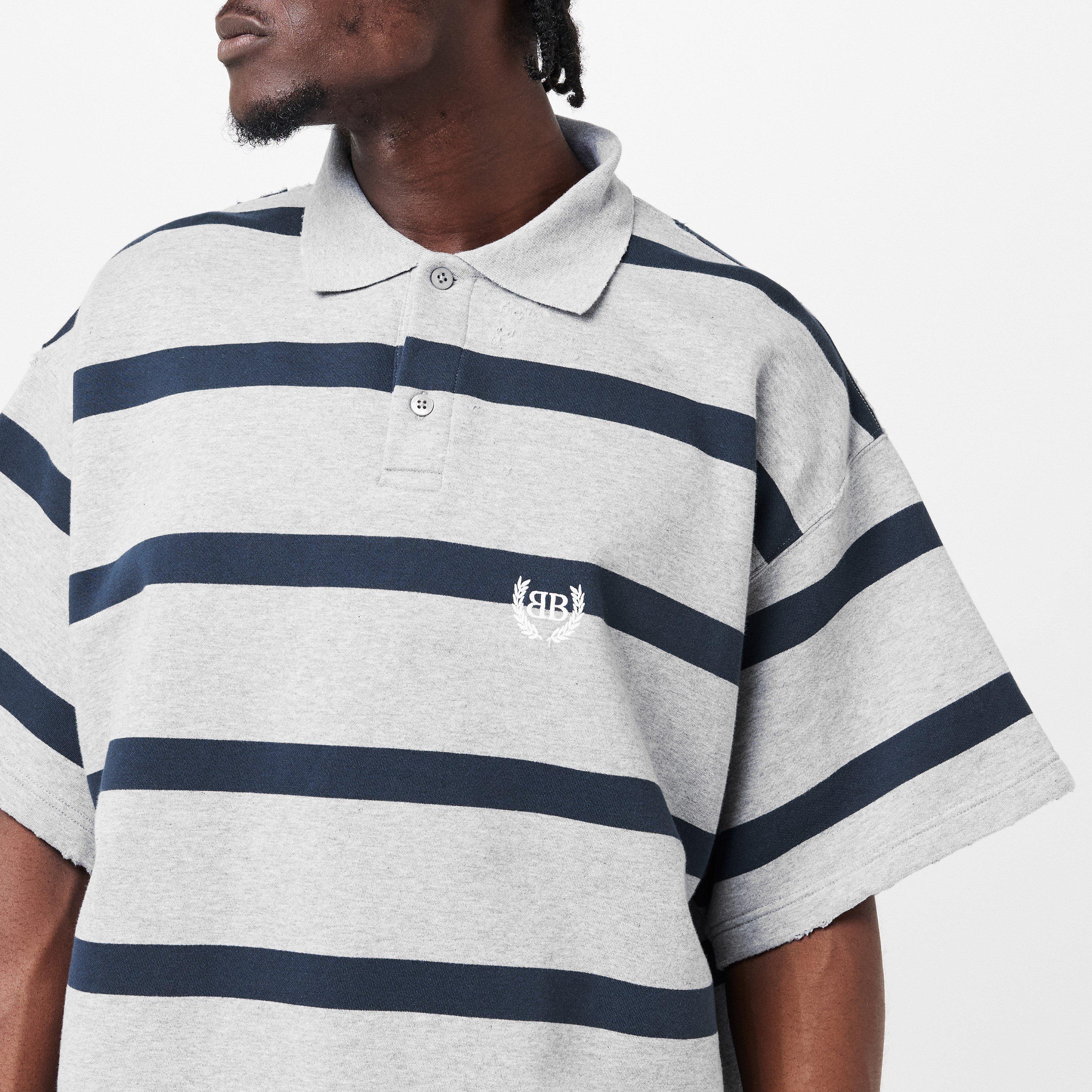 Heather Grey - Balenciaga - Men's Short-Sleeve Polo Shirt - 5