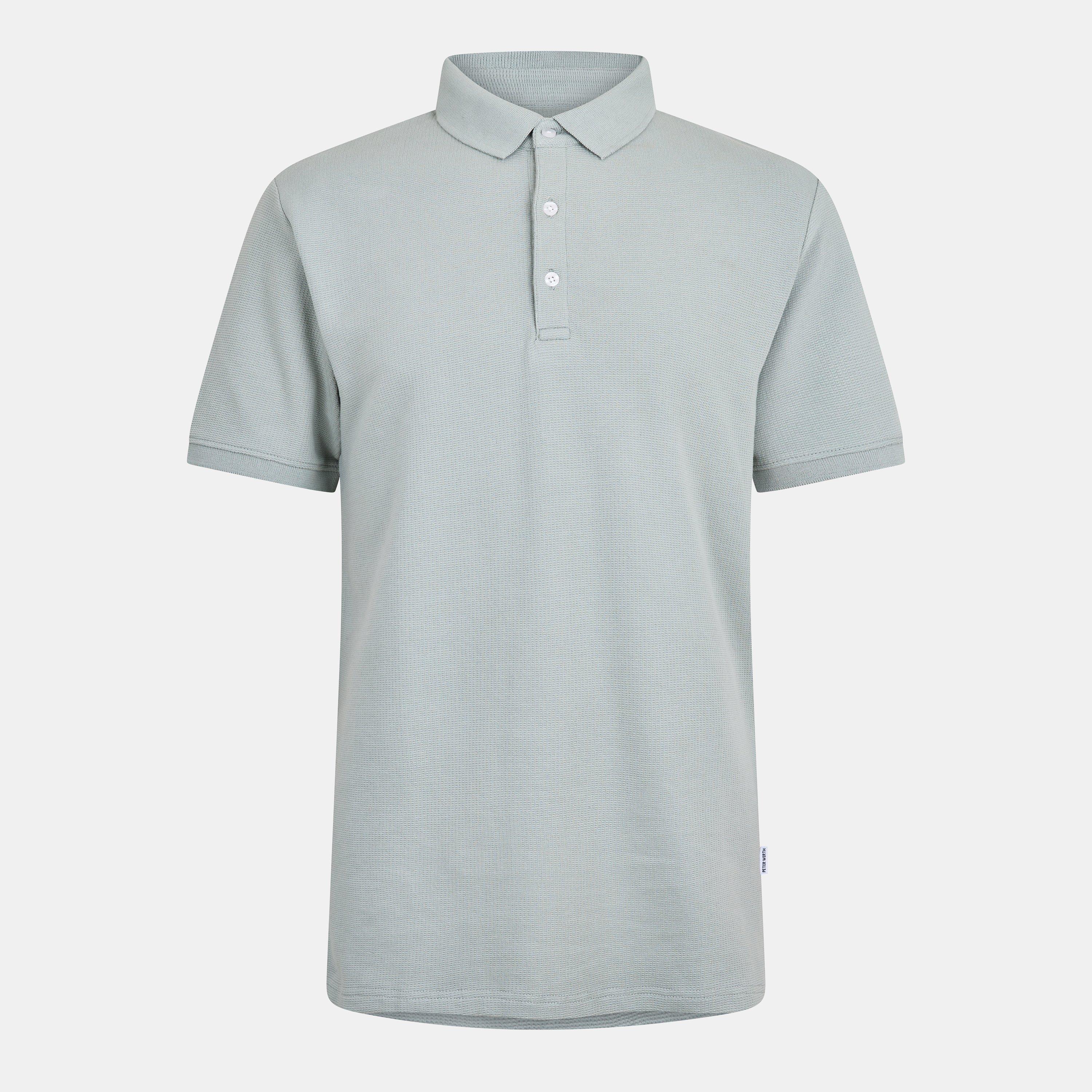 Grey - Peter Werth - Men's Molton Short Sleeve Polo Shirt - 1