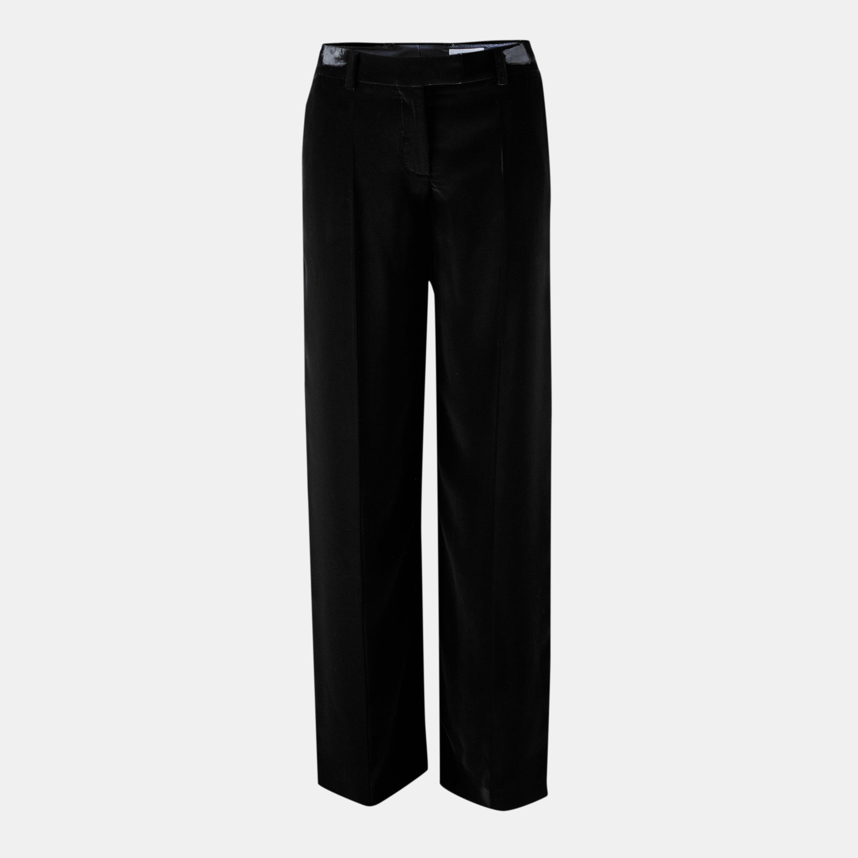 Black - Alexander McQueen - Women's Alex Velvet Straight Leg Trouser - 1