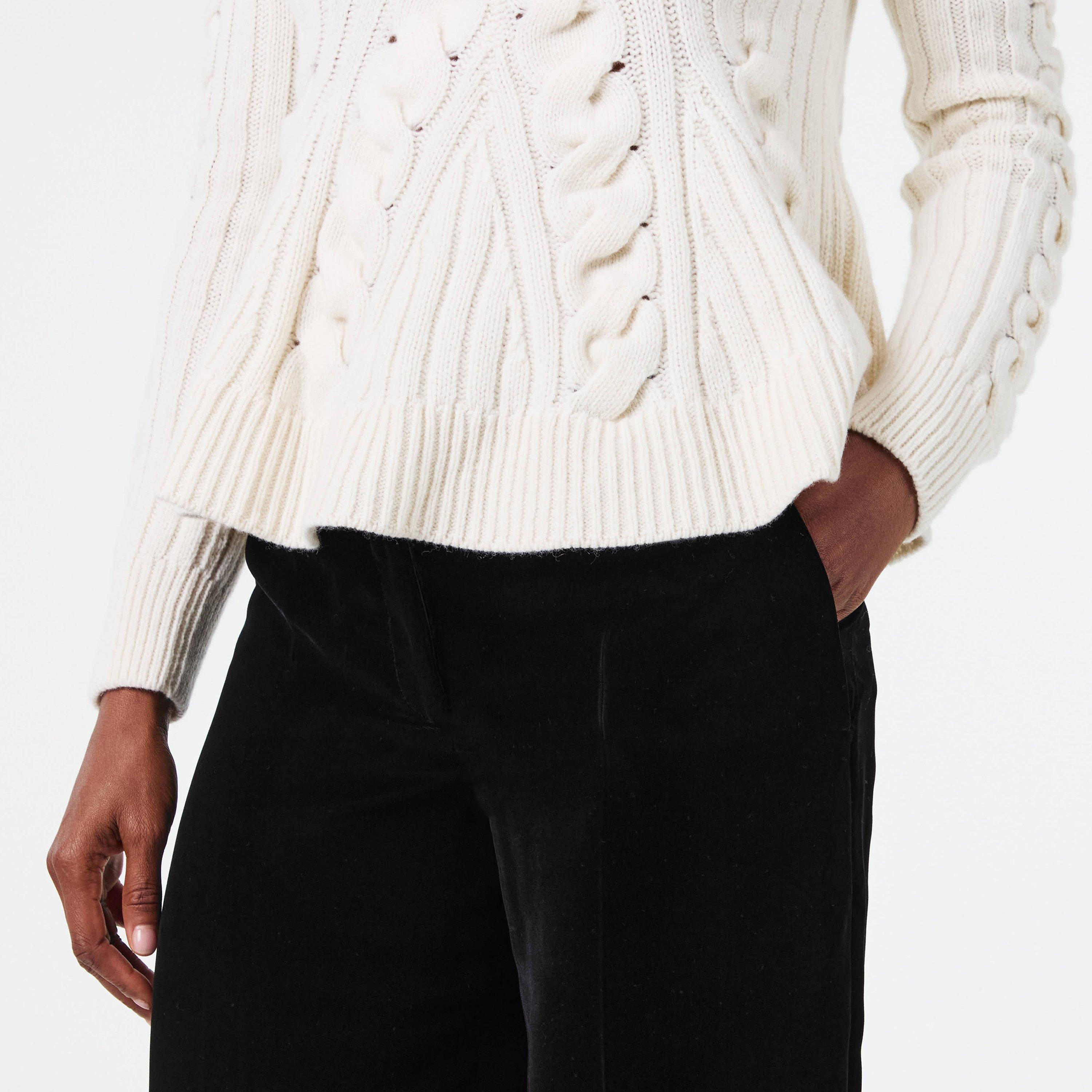 Black - Alexander McQueen - Women's Alex Velvet Straight Leg Trouser - 5