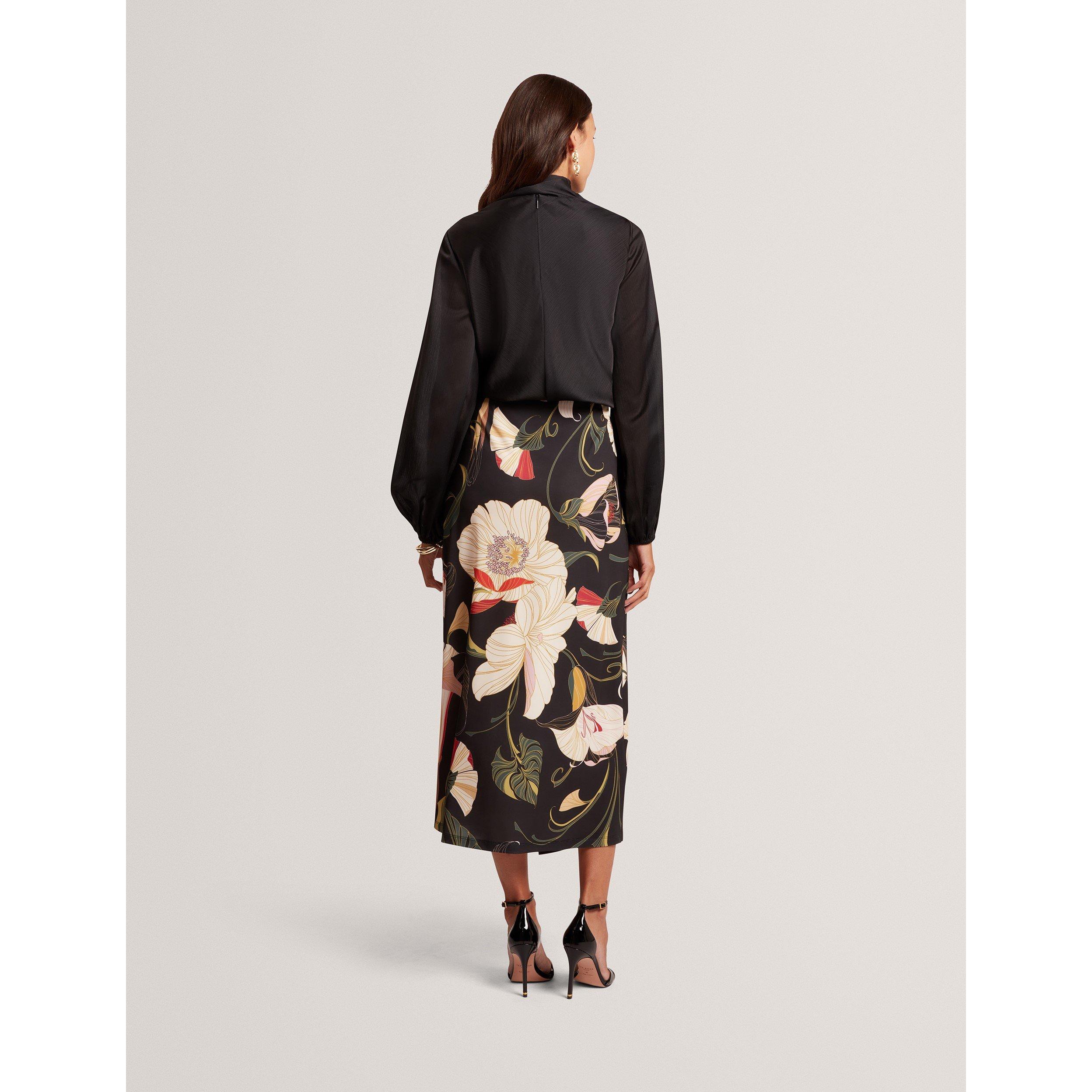 Noir - Ted Baker - Women's Tie Neck Long-Sleeve Blouse - 3