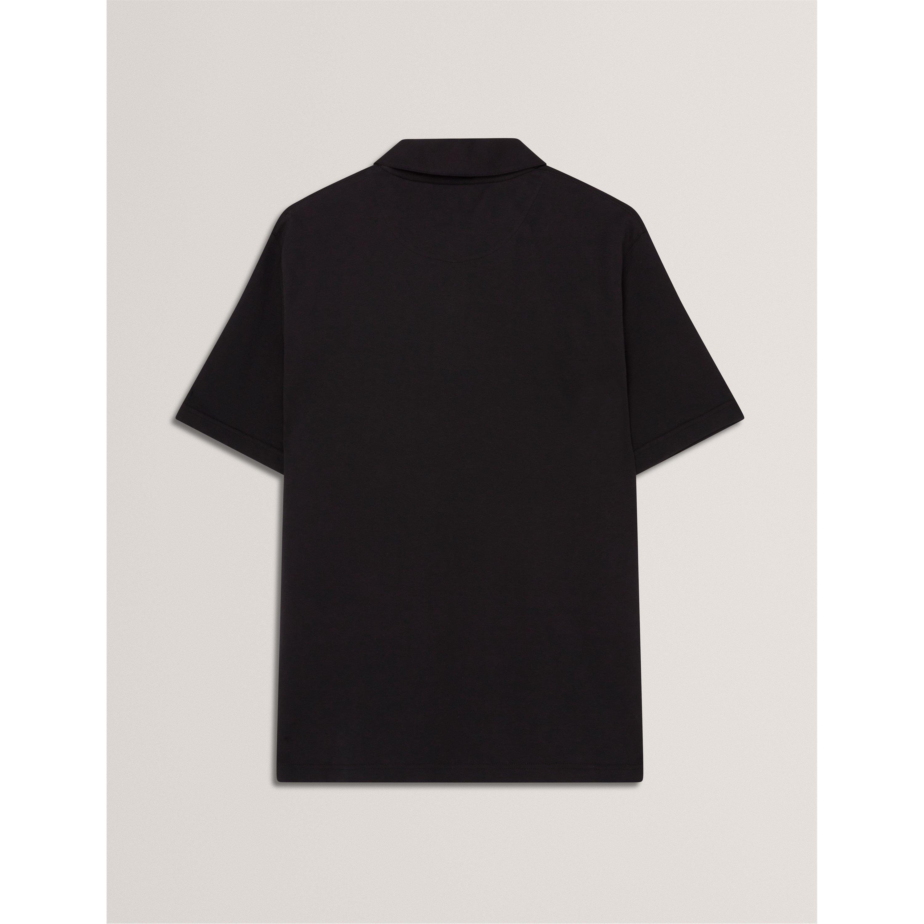 Noir - Ted Baker - Men's Mercerised Short Sleeve Polo Shirt - 2