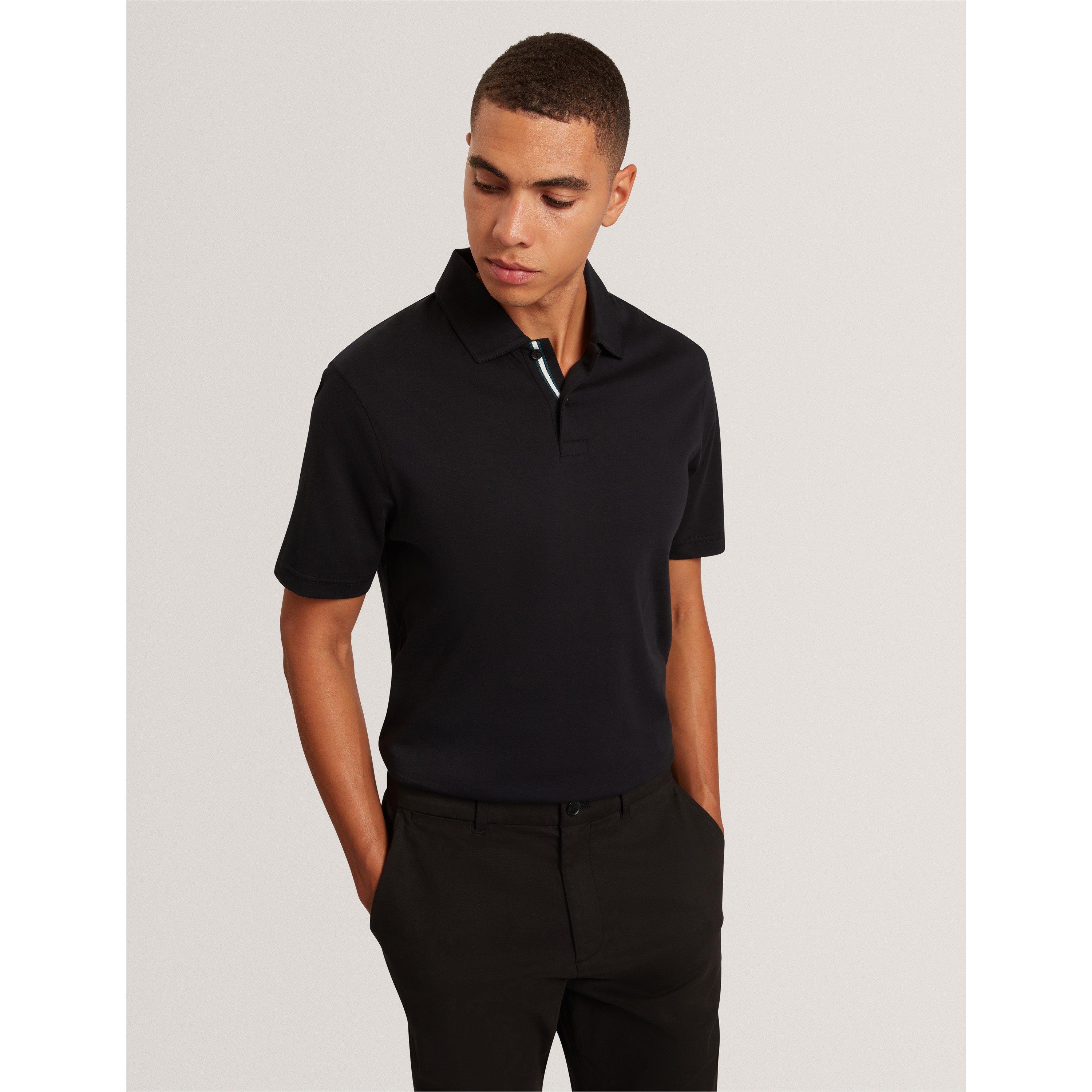 Noir - Ted Baker - Men's Mercerised Short Sleeve Polo Shirt - 3