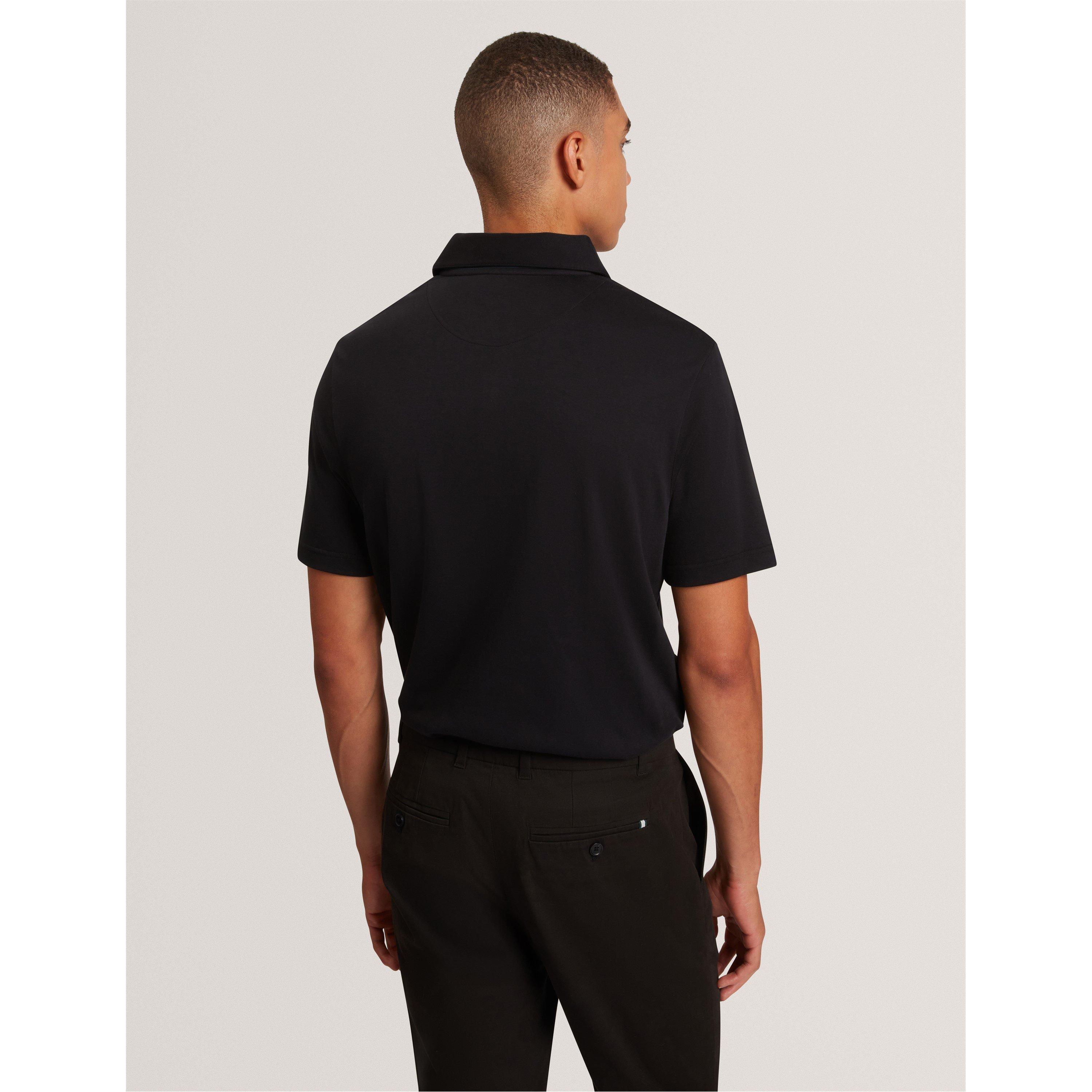 Noir - Ted Baker - Men's Mercerised Short Sleeve Polo Shirt - 4