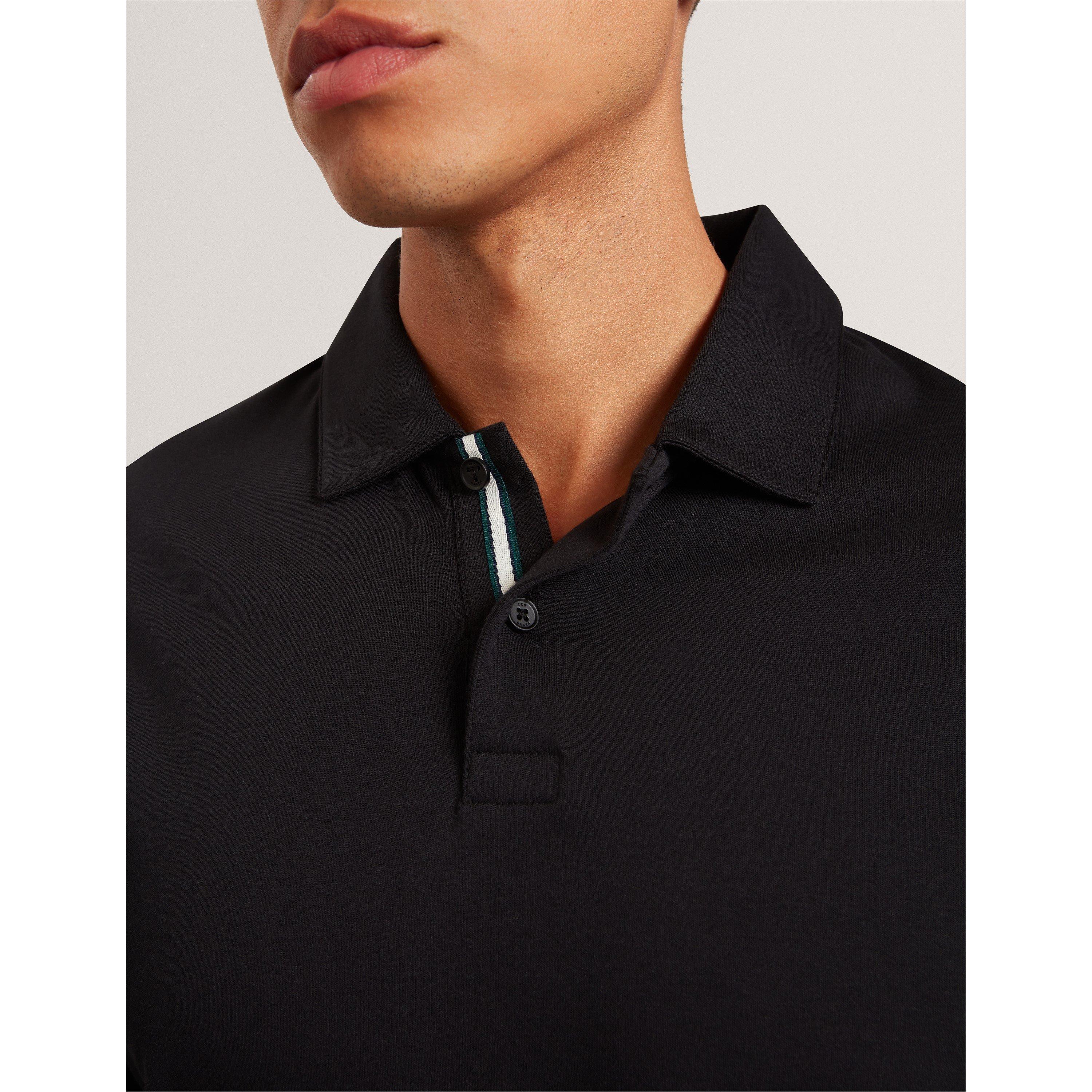 Noir - Ted Baker - Men's Mercerised Short Sleeve Polo Shirt - 5