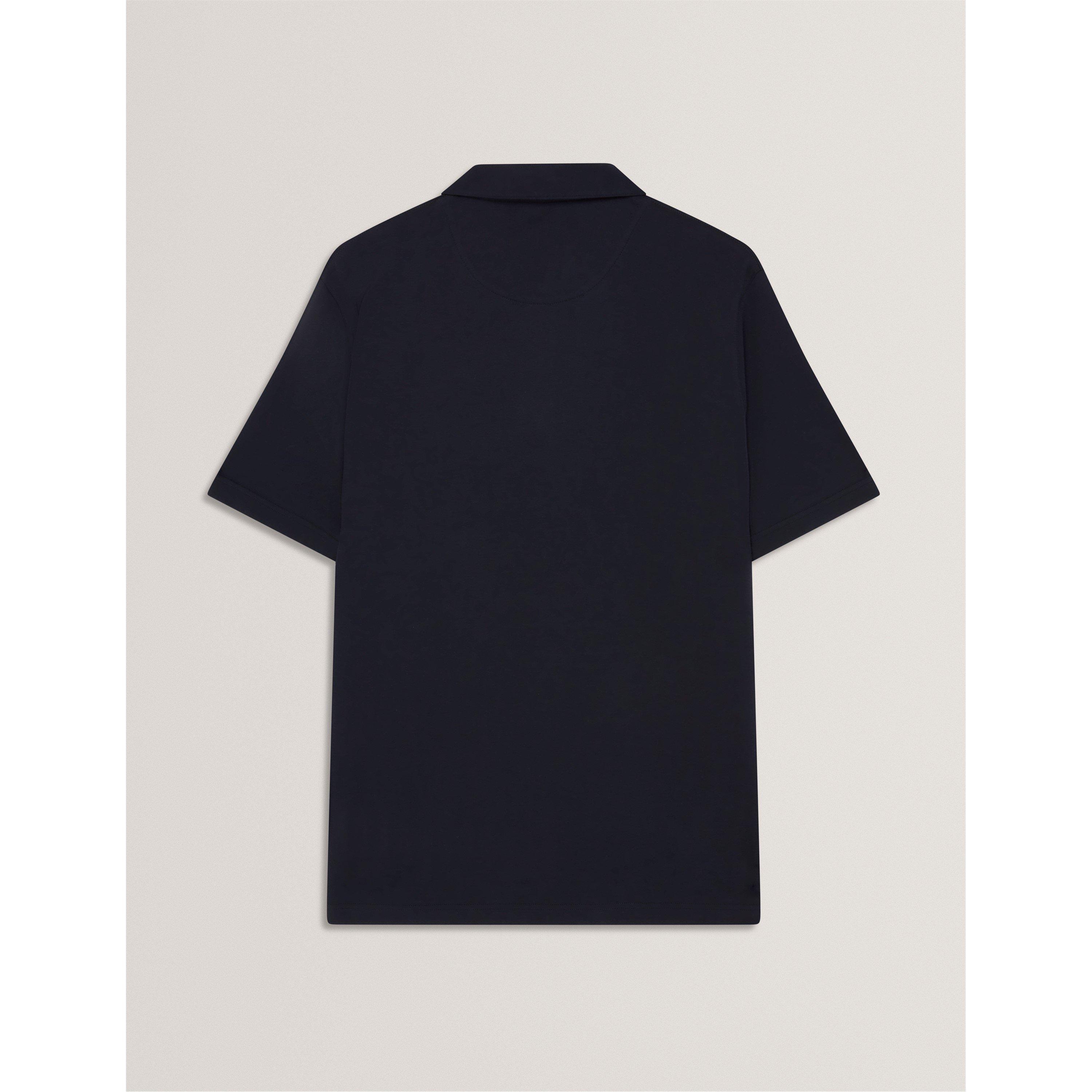 Navy - Ted Baker - Men's Mercerised Short Sleeve Polo Shirt - 2