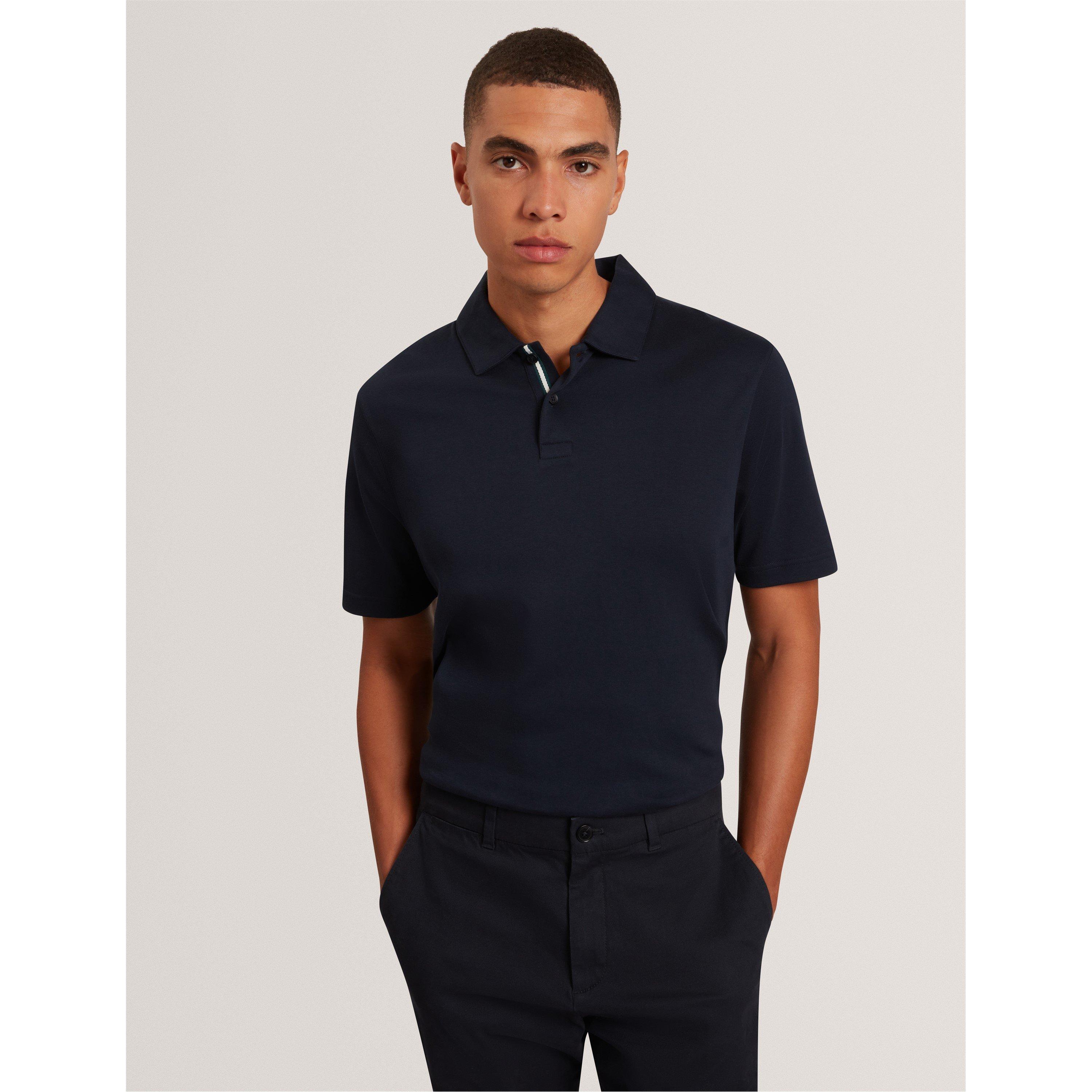 Navy - Ted Baker - Men's Mercerised Short Sleeve Polo Shirt - 3