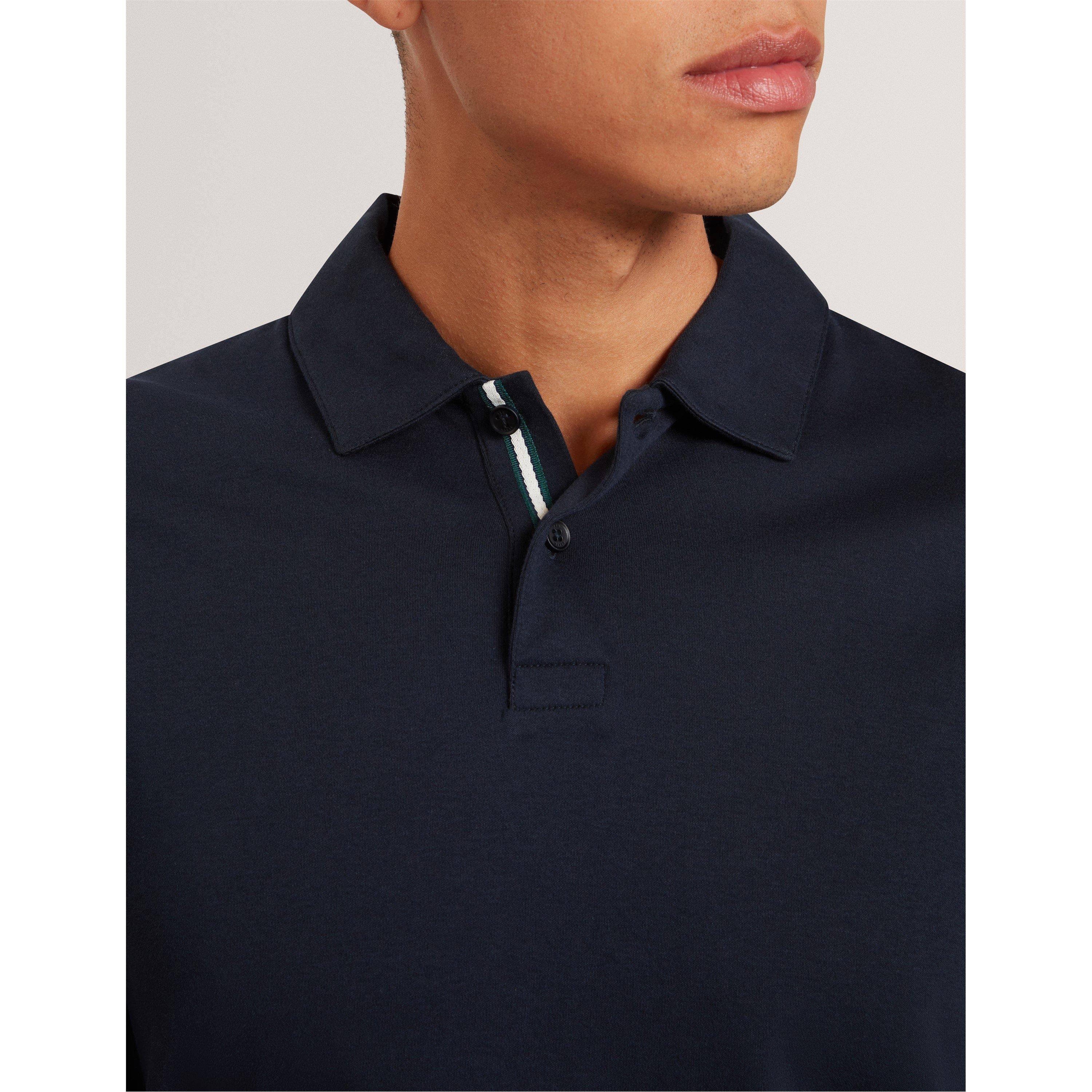 Navy - Ted Baker - Men's Mercerised Short Sleeve Polo Shirt - 5