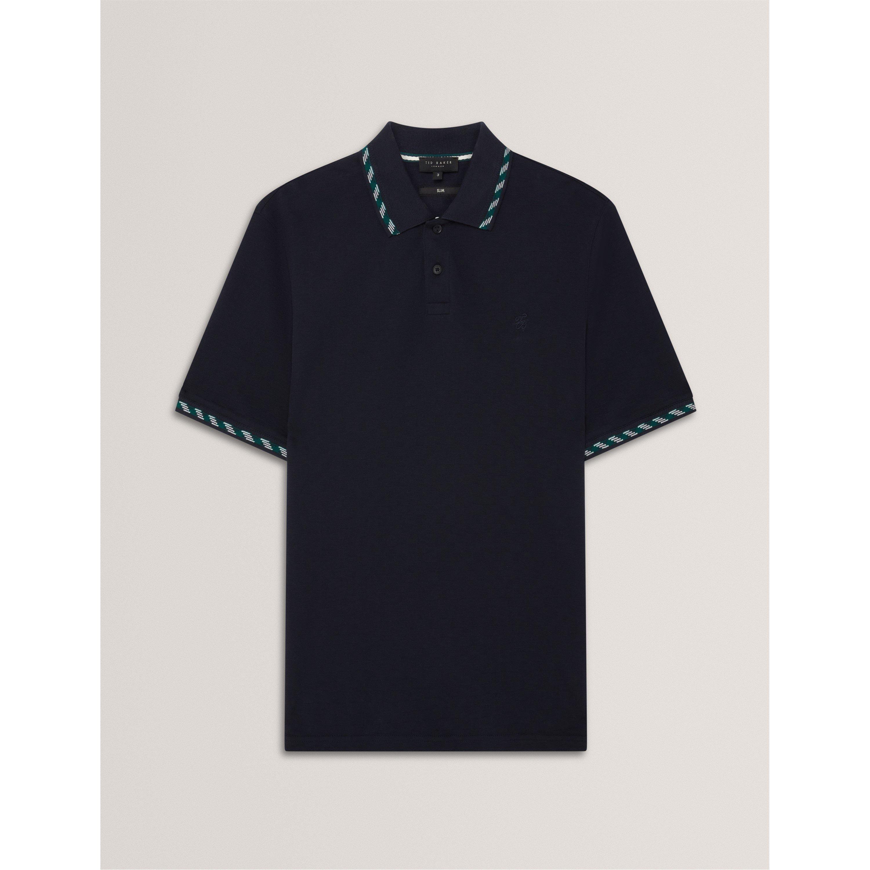Ted Baker Men's Jacquard Short-Sleeve Polo Shirt - Navy - XL (5)