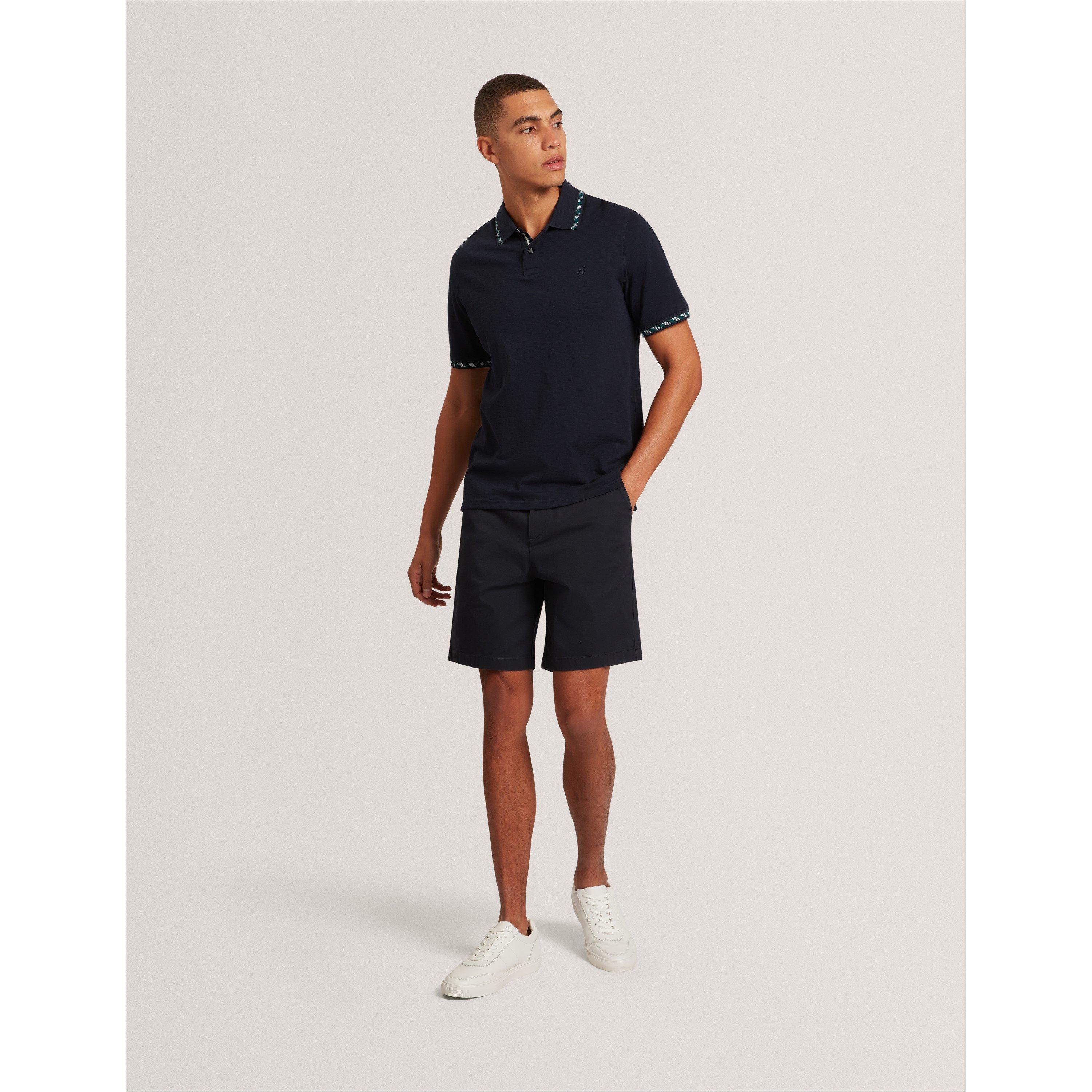 Navy - Ted Baker - Men's Jacquard Short-Sleeve Polo Shirt - 6