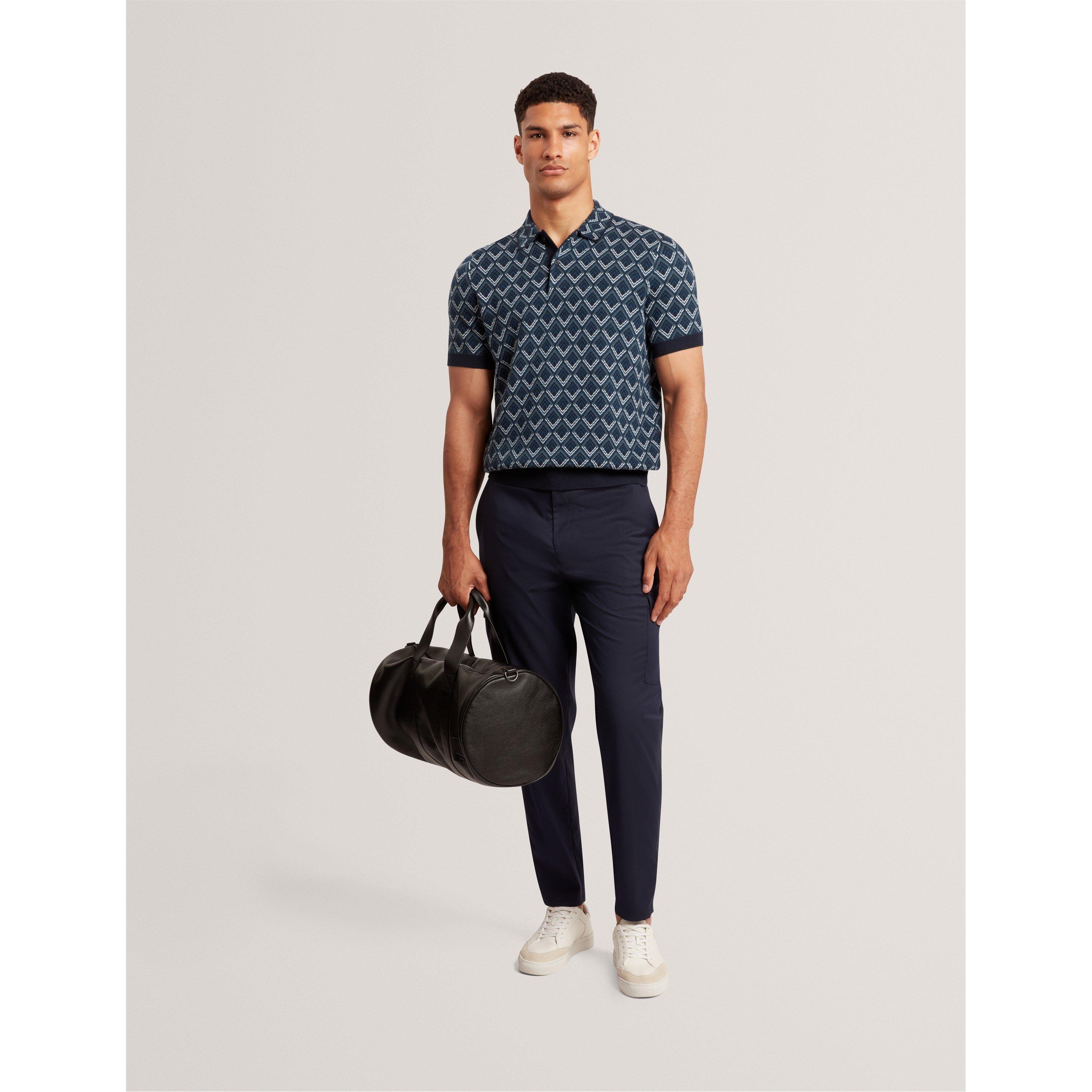 Blu navy - Ted Baker - Men's Jacquard Short-Sleeve Polo Shirt - 5