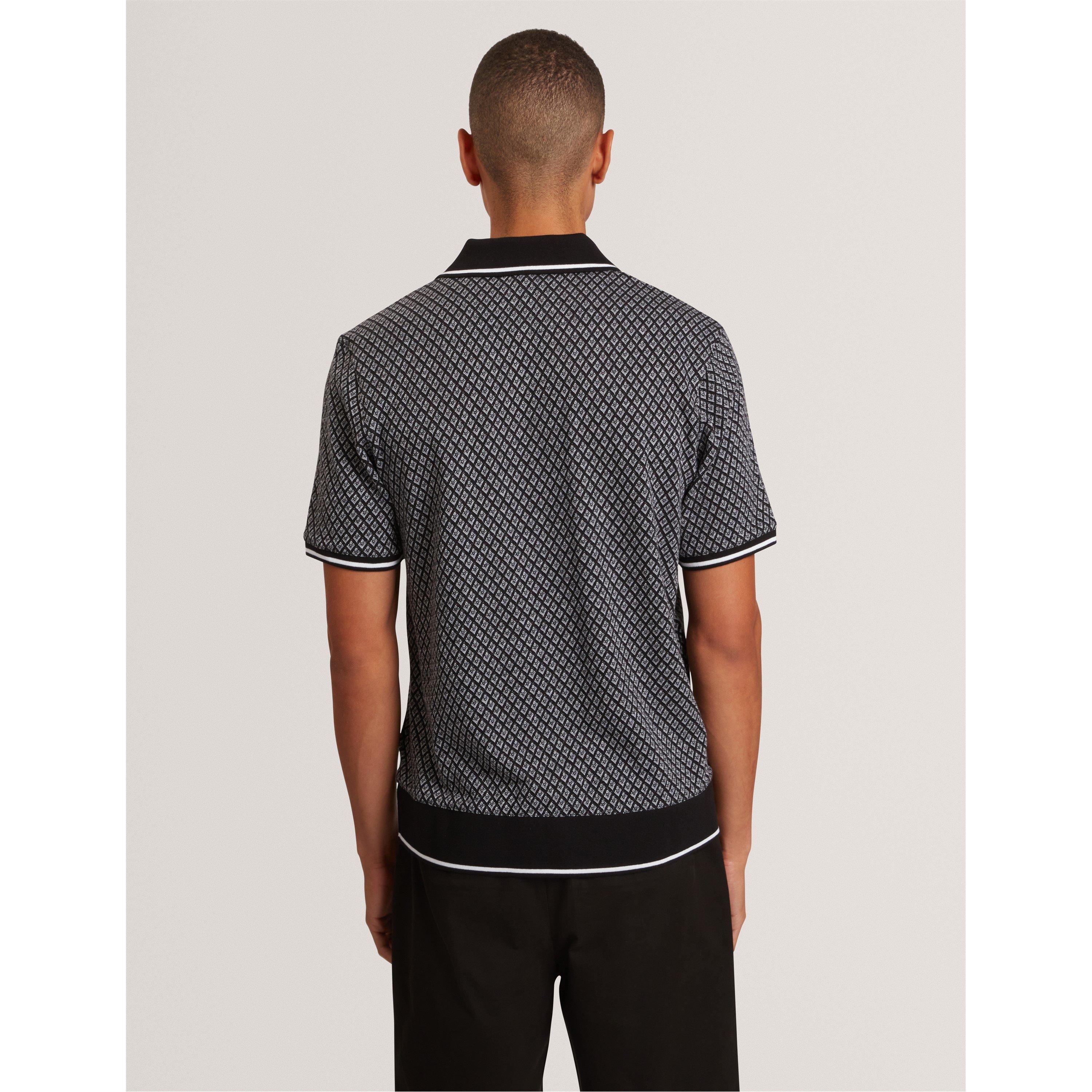 Black - Ted Baker - Men's Texture Short Sleeve Polo Shirt - 4