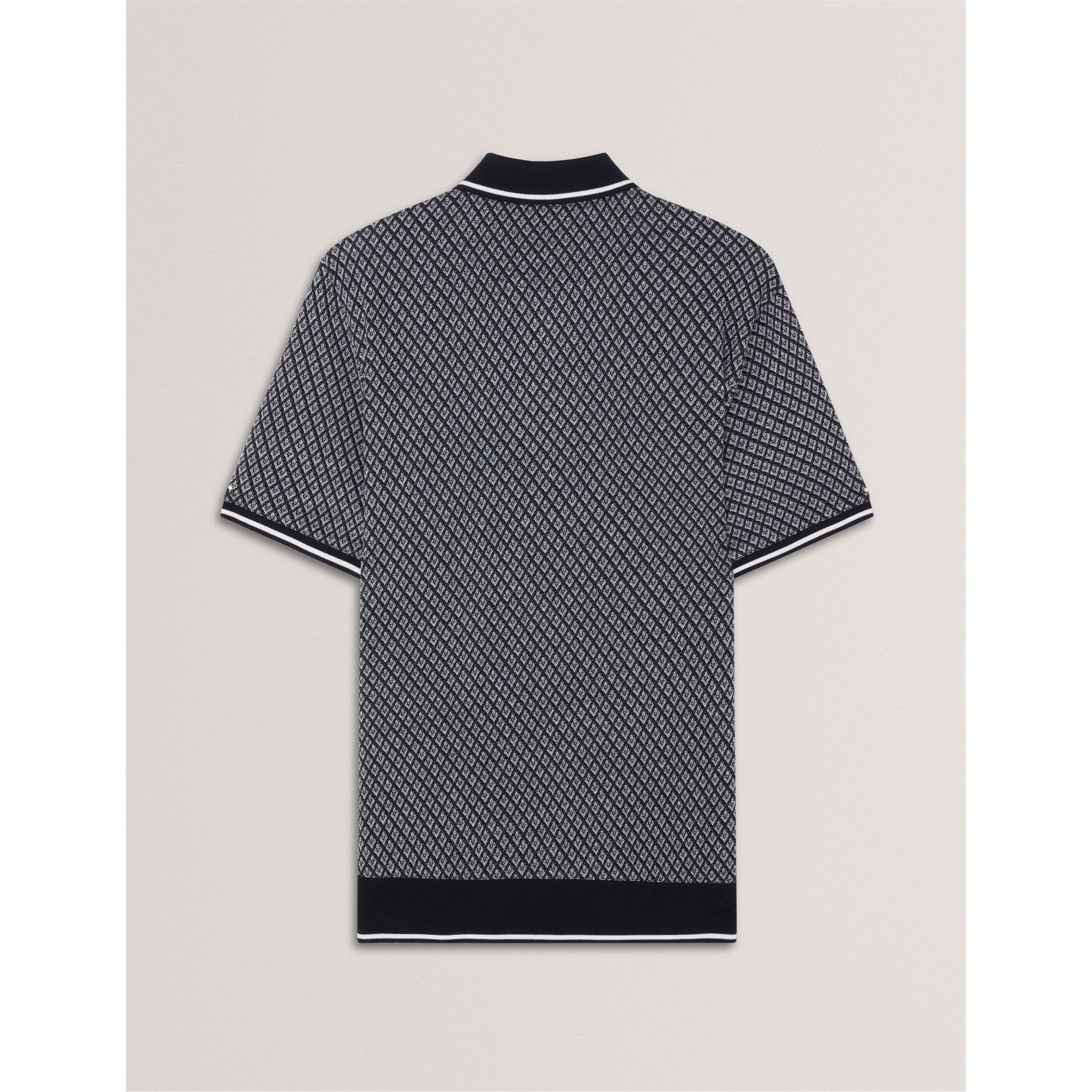 Blu navy - Ted Baker - Men's Texture Short Sleeve Polo Shirt - 2