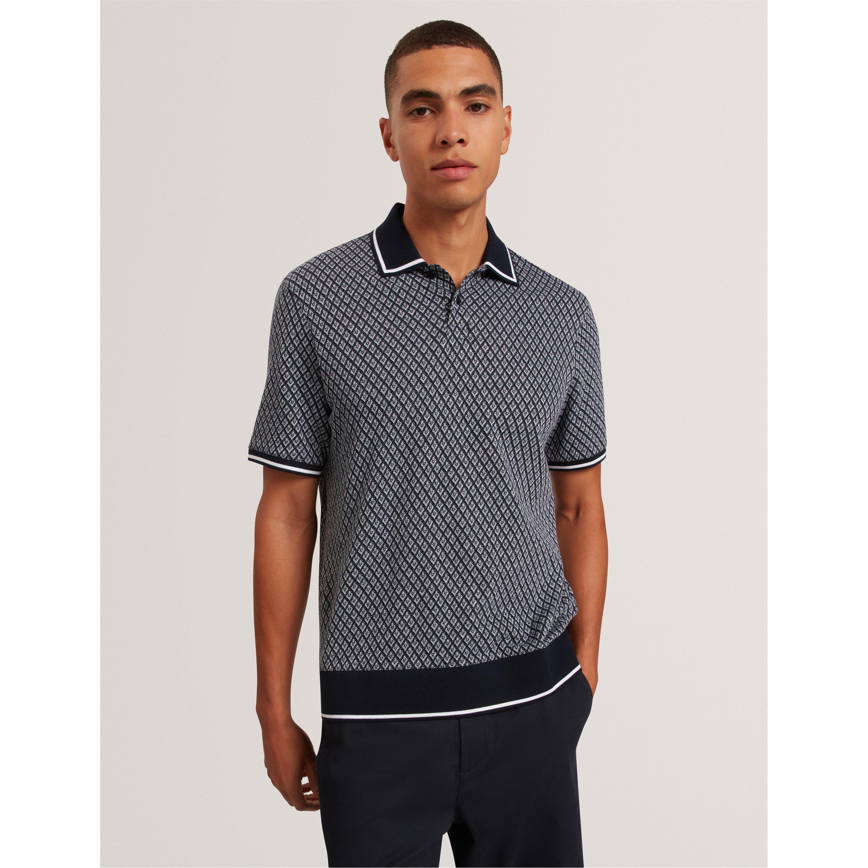 Blu navy - Ted Baker - Men's Texture Short Sleeve Polo Shirt - 3