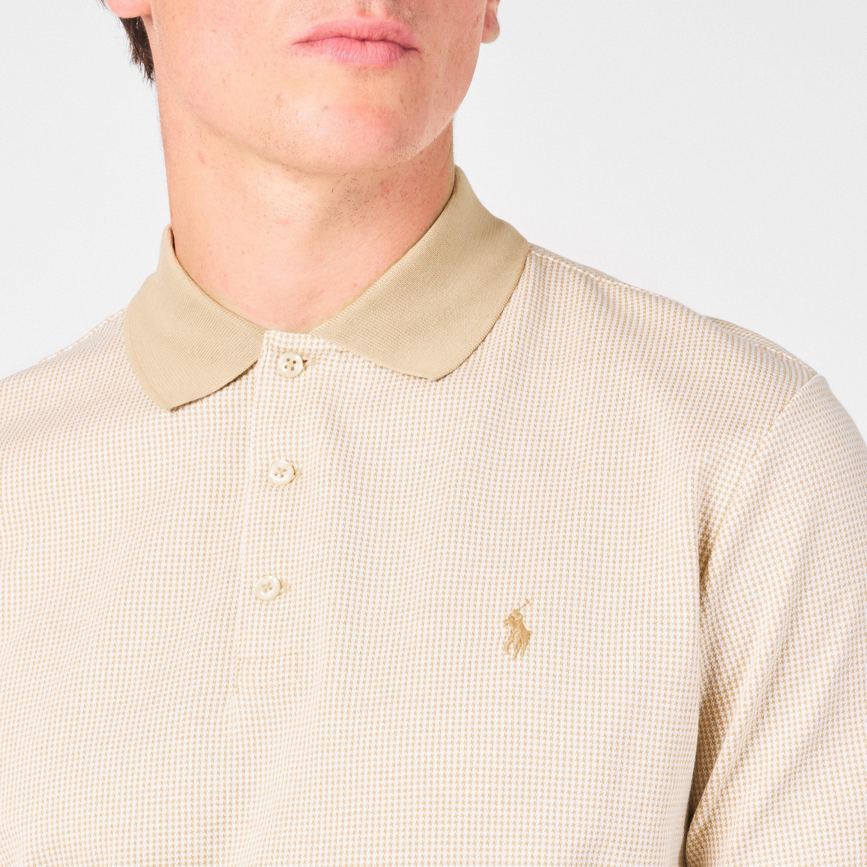 Sand Dune - Polo Ralph Lauren - Men's Dogtooth Short-Sleeve Polo Shirt - 5