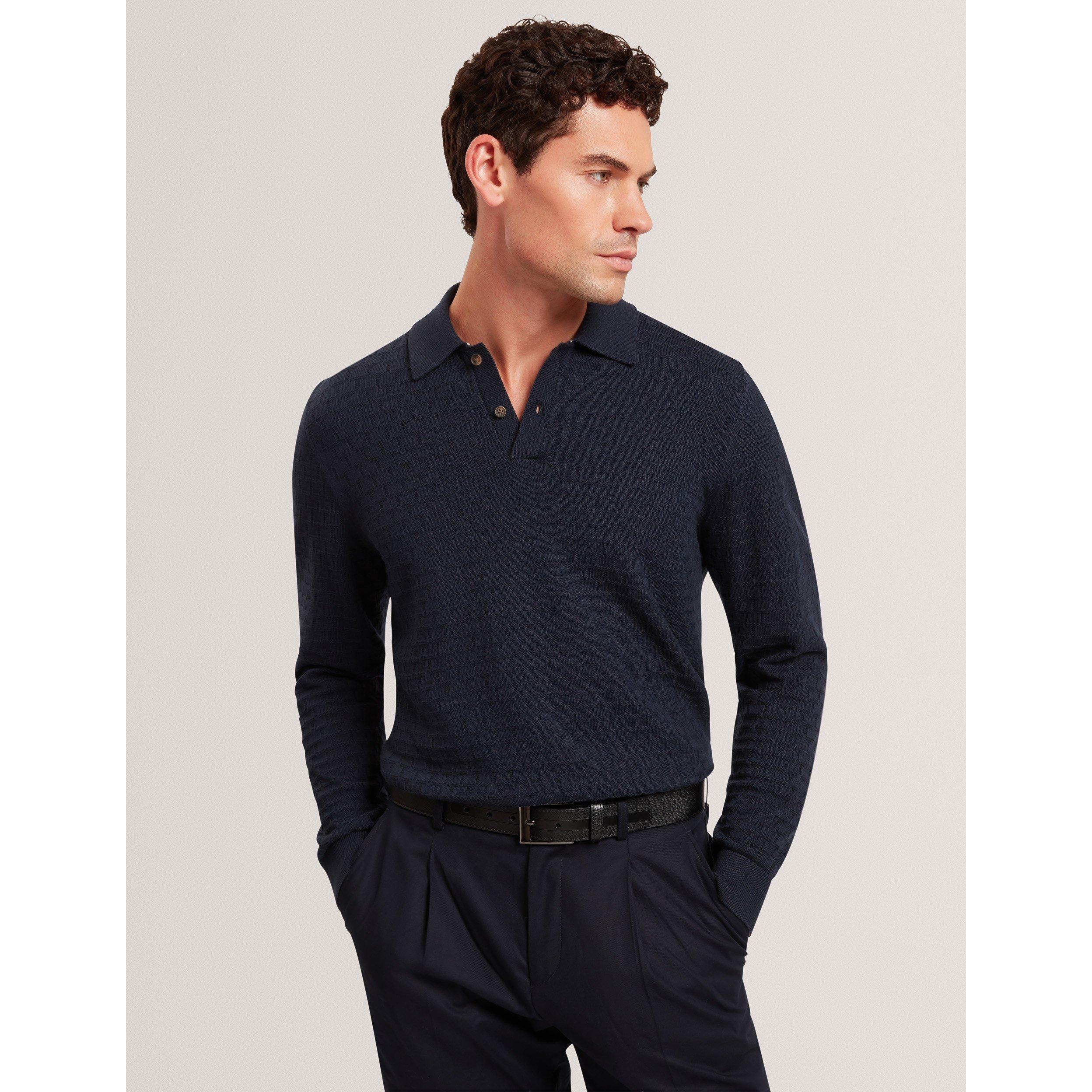 Navy - Ted Baker - Men's Short-Sleeve Polo Shirt - 2