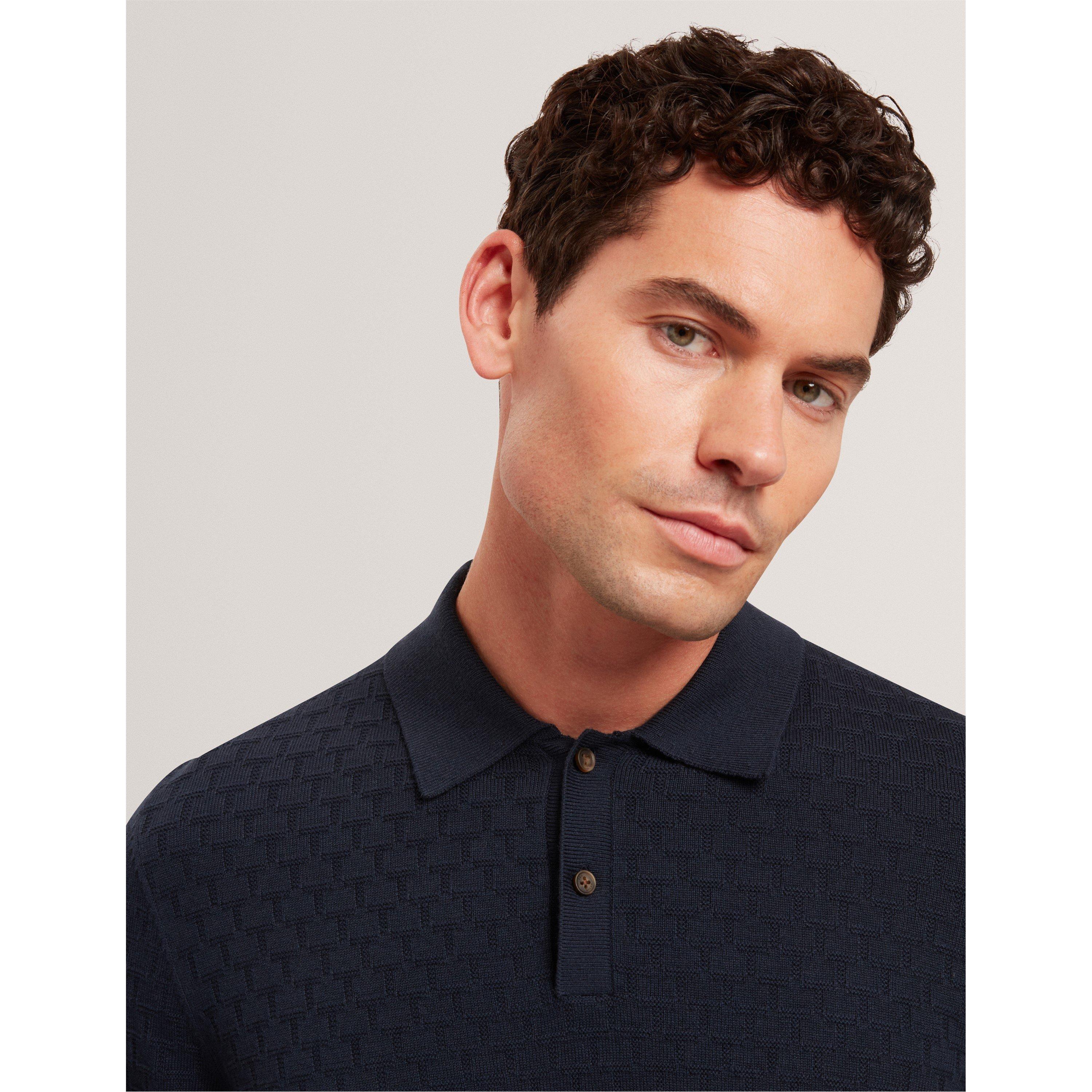 Navy - Ted Baker - Men's Short-Sleeve Polo Shirt - 4