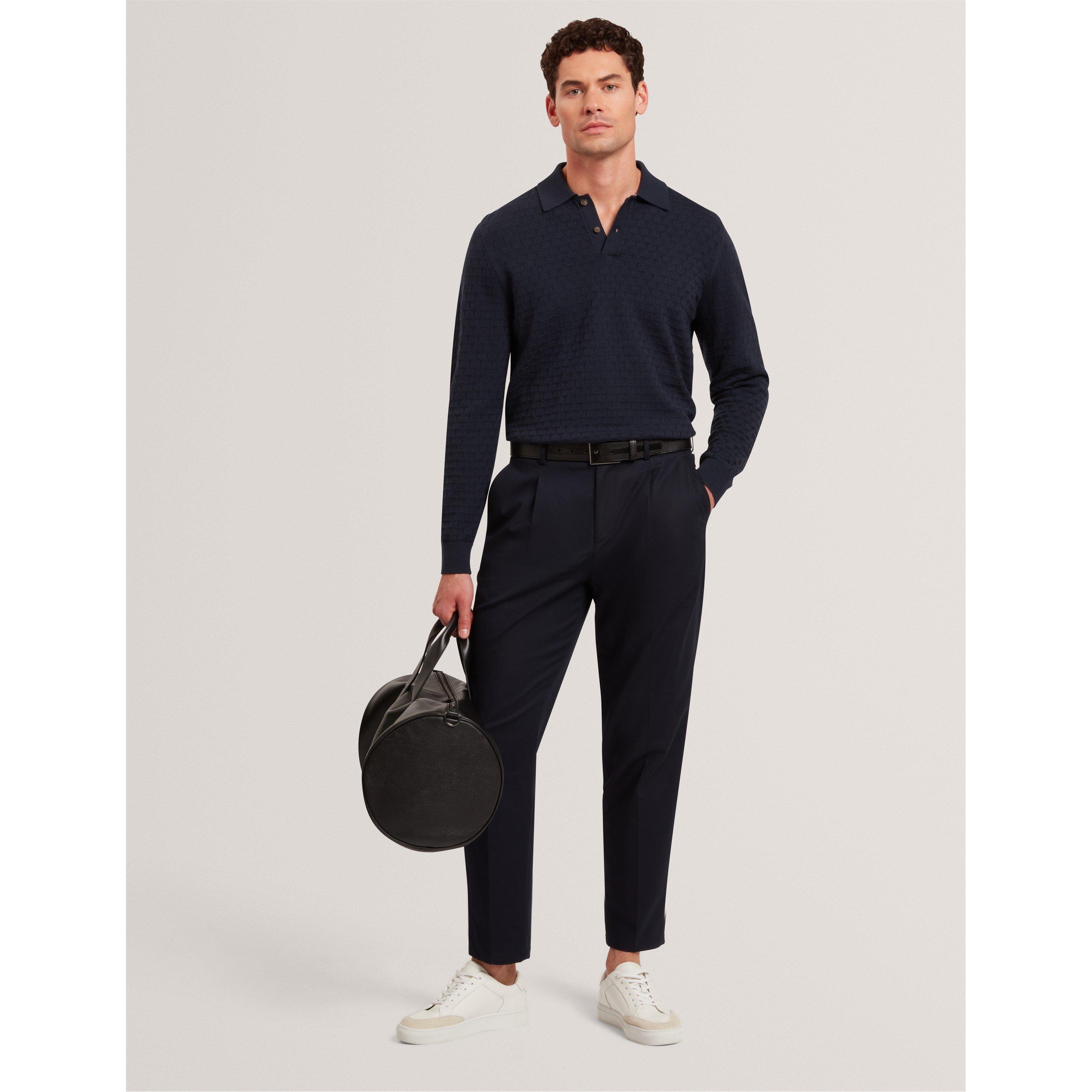 Navy - Ted Baker - Men's Short-Sleeve Polo Shirt - 5
