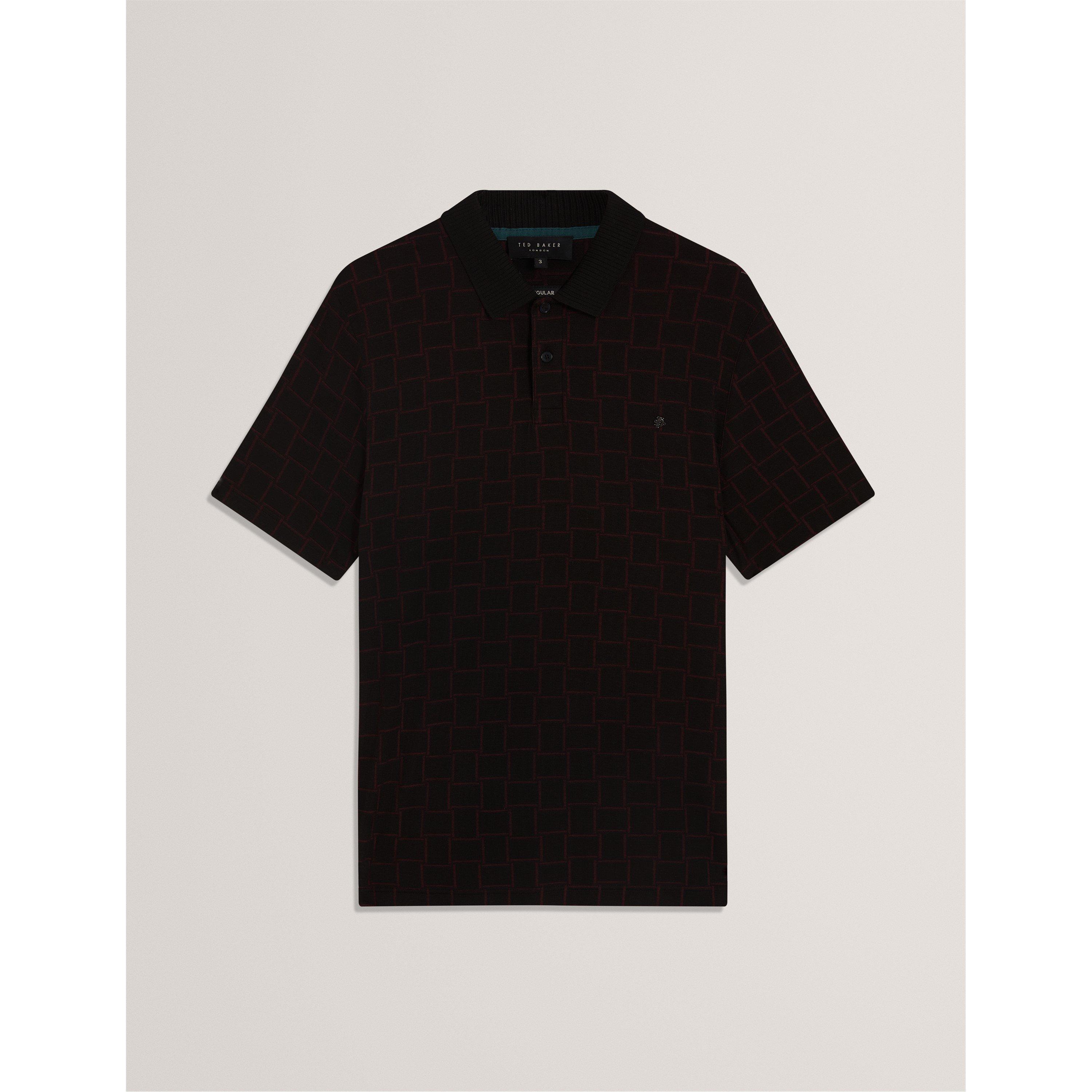 Ted Baker Men's Jacquard Short-Sleeve Polo Shirt - Black - S (2)