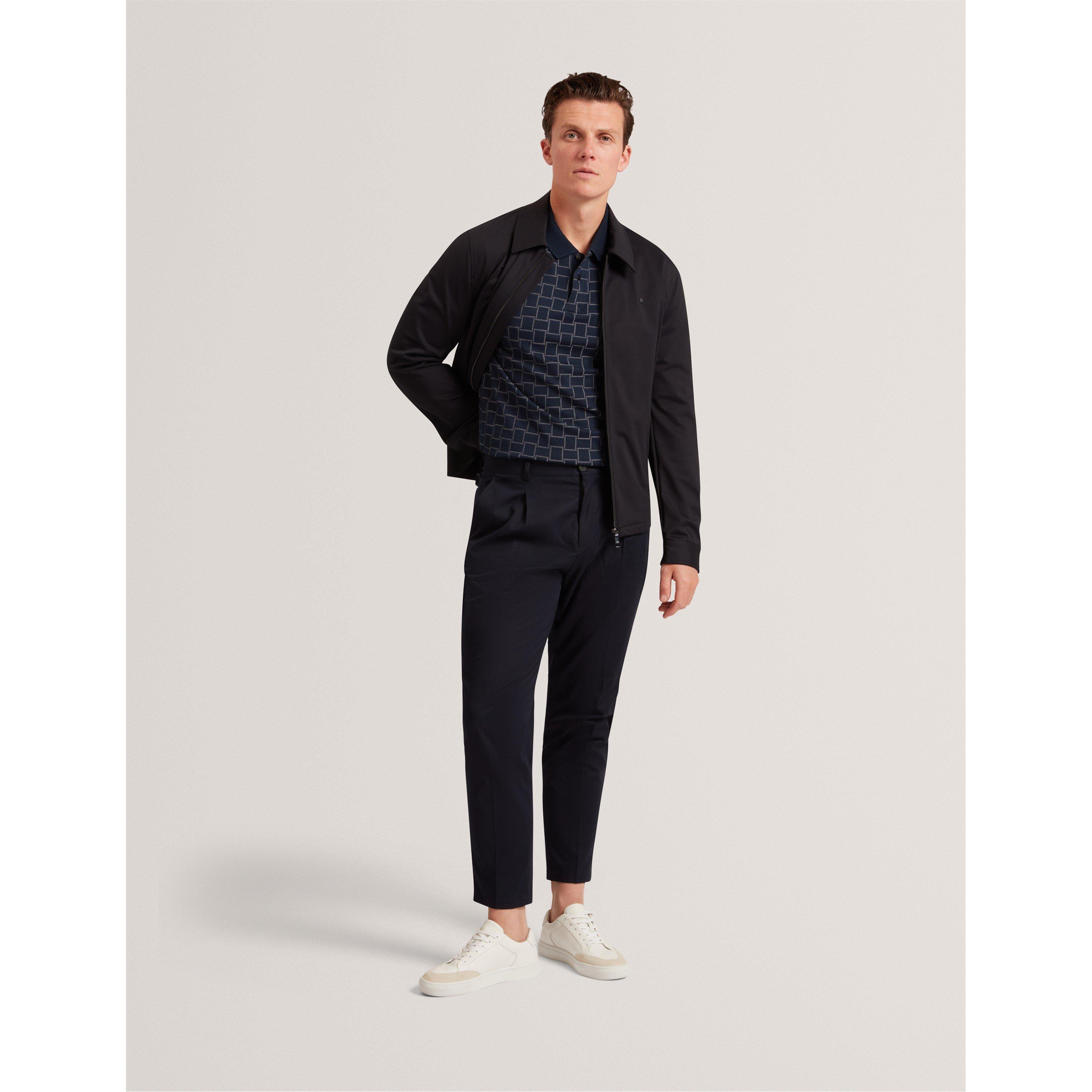 Marineblauw - Ted Baker - Men&#x27;s Jacquard Short-Sleeve Polo Shirt - 5