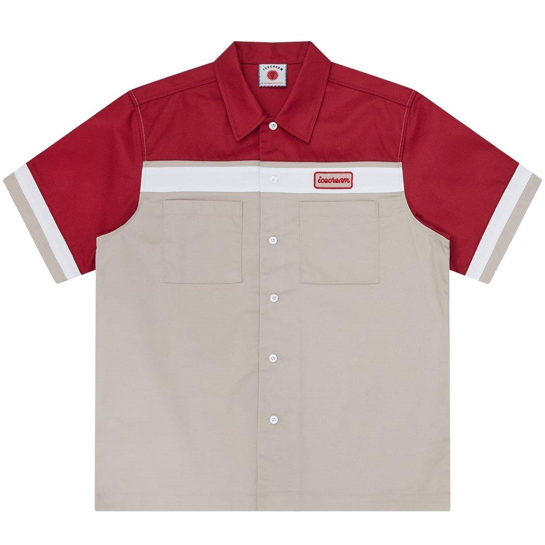 Red/Beige - ICECREAM - Men's Short Sleeve Polo Shirt - 1