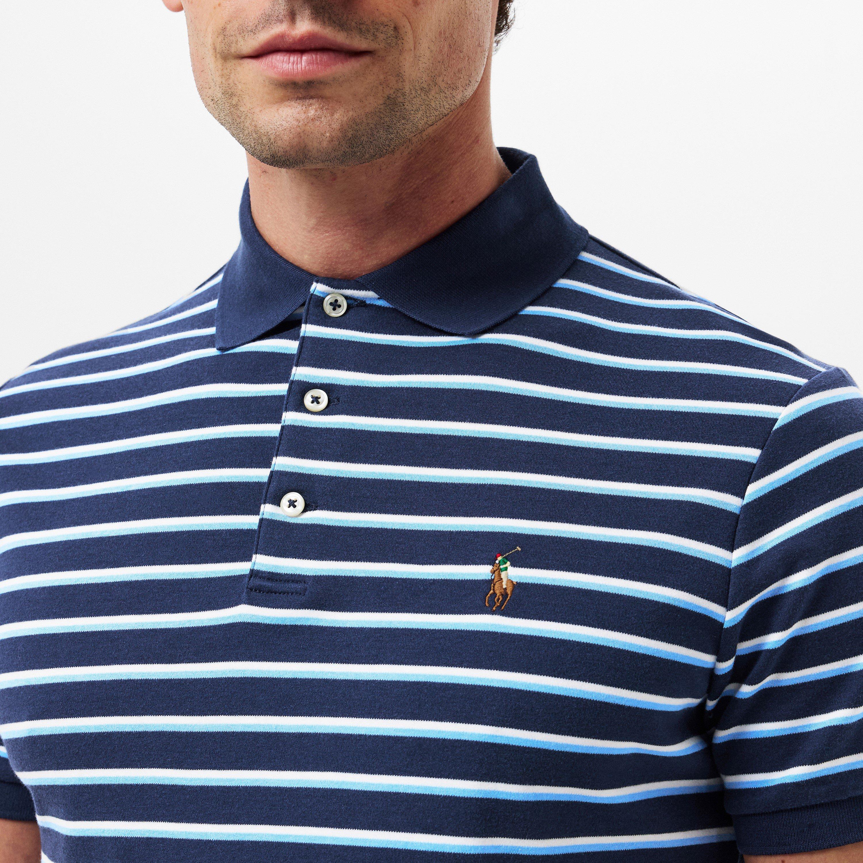 Refined Navy - Polo Ralph Lauren - Men's Pima Stripe Short-Sleeve Polo Shirt - 5