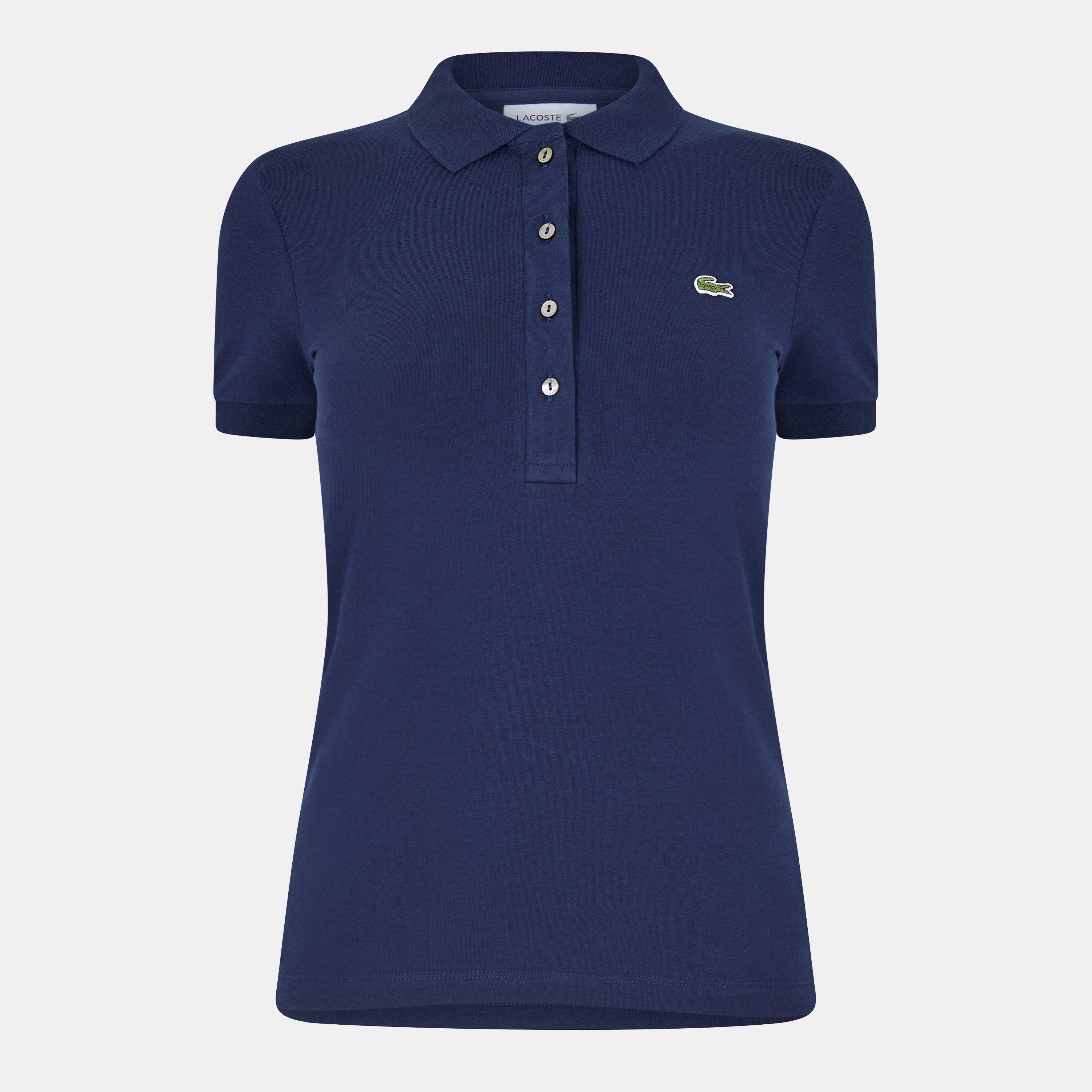 Lacoste Women's Navy Blue Breathable Short Sleeve Polo Shirt - 12 (40)