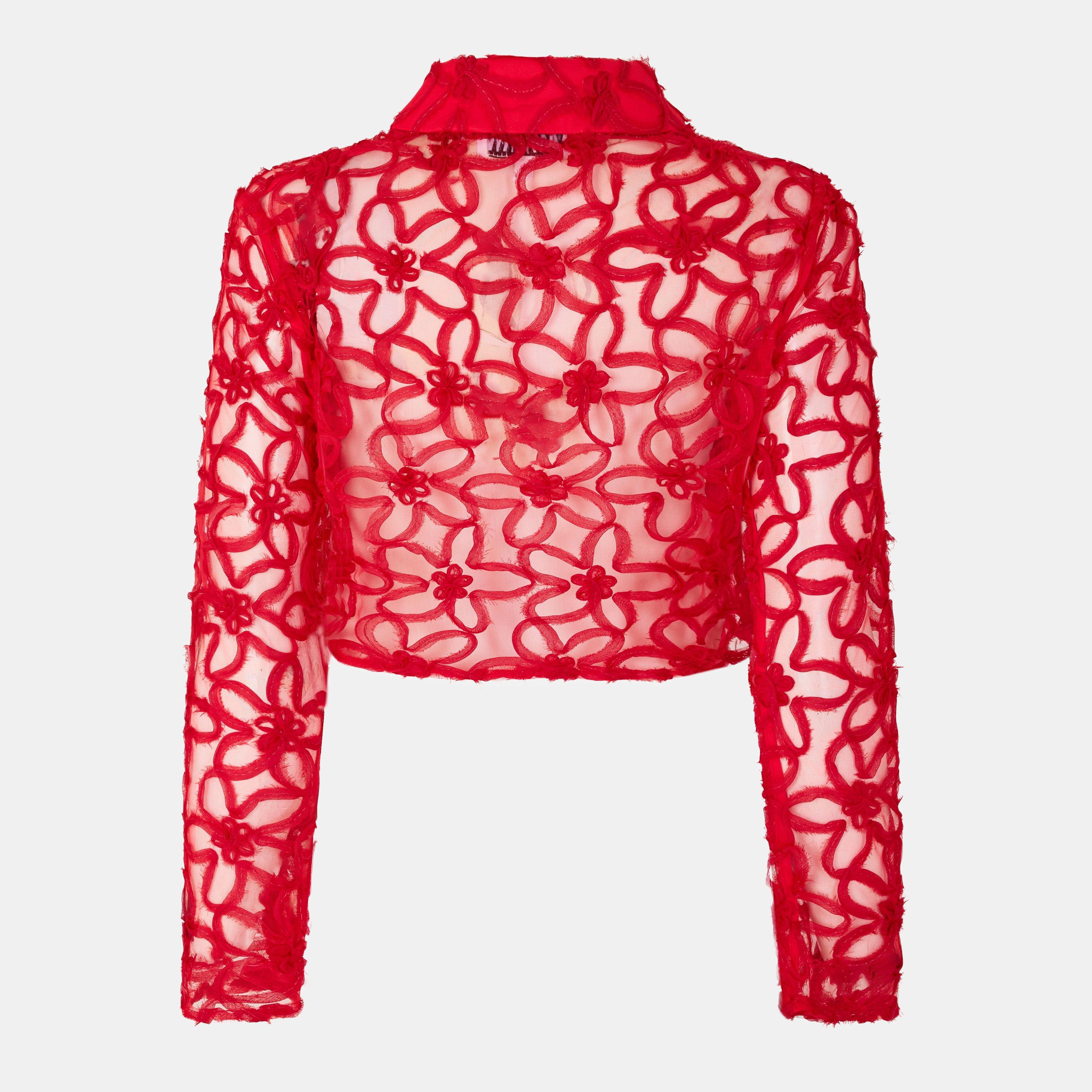 Red - AmyLynn - Floral Long-Sleeve Blouse - 2