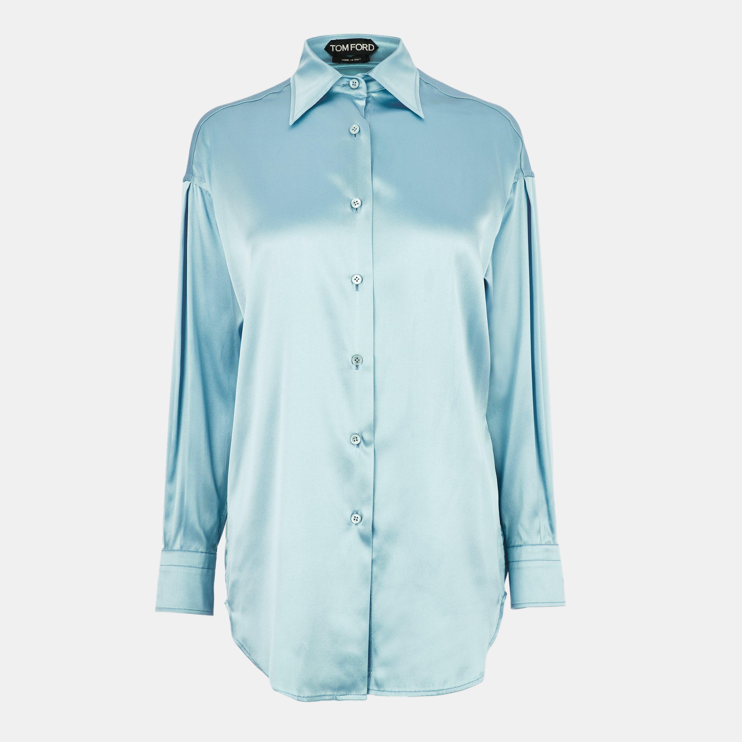 Blue - Tom Ford - Women's Long-Sleeve Blouse - 1