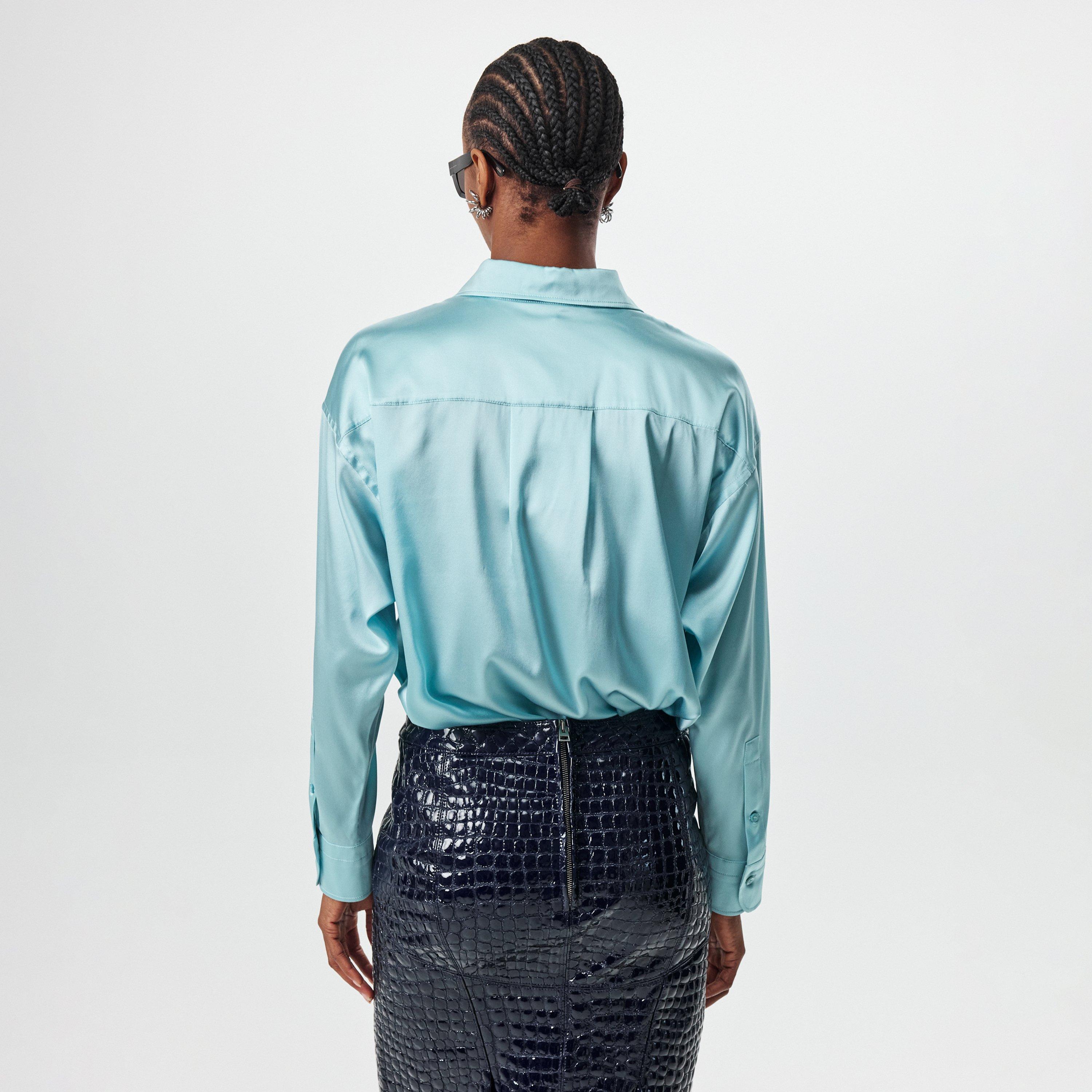 Blue - Tom Ford - Women's Long-Sleeve Blouse - 4