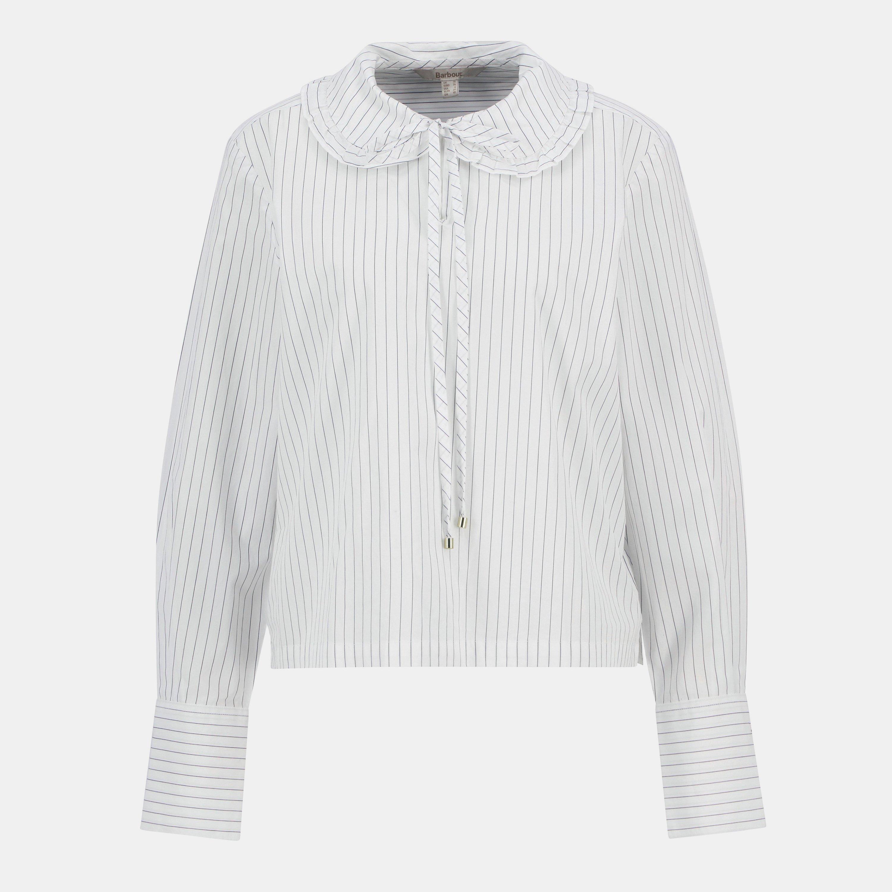 Barbour Womens Avery Shirt - Wht/Nvy Stripe - Size 12 (M)