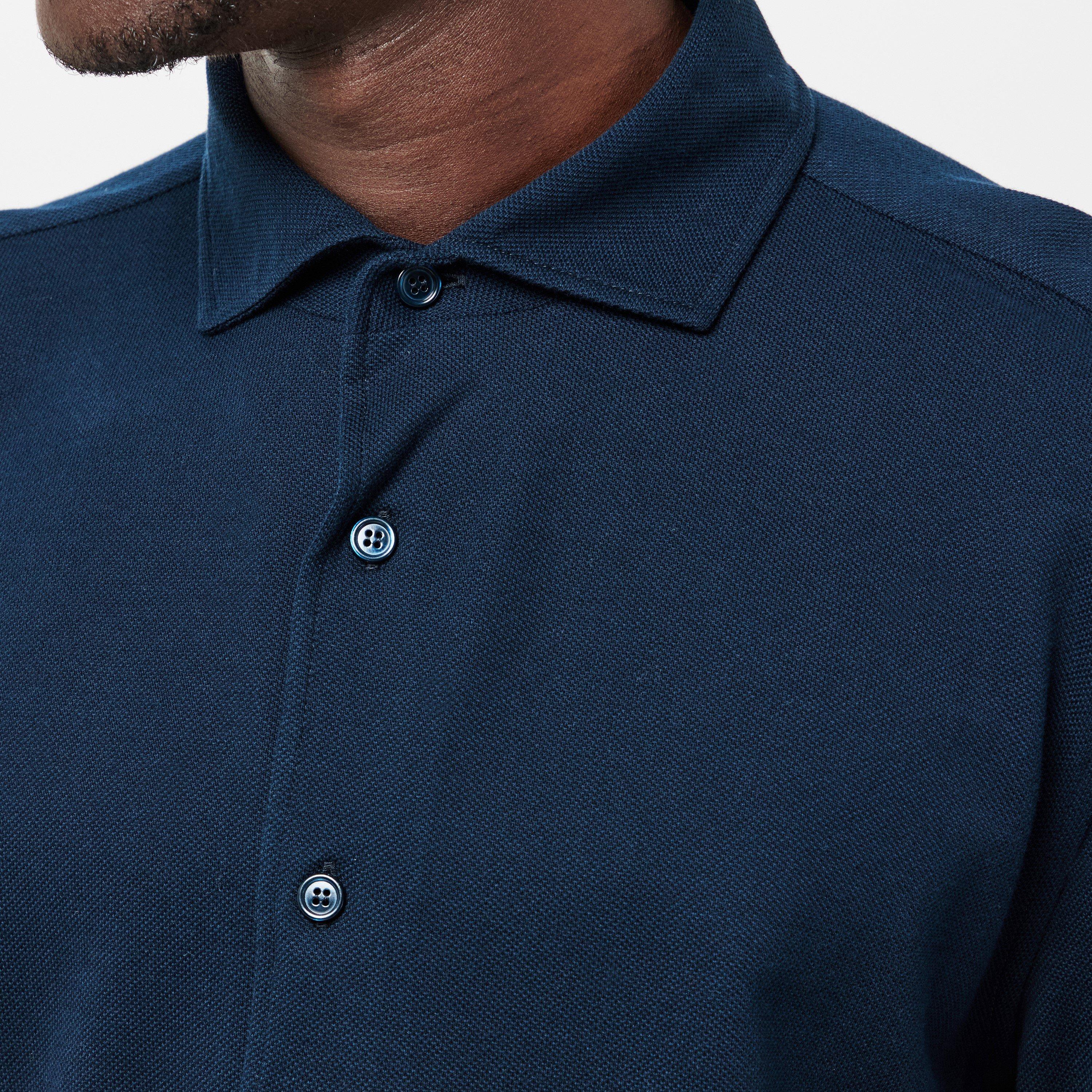 Navy - Brioni - Men's Capri Short-Sleeve Polo Shirt - 5